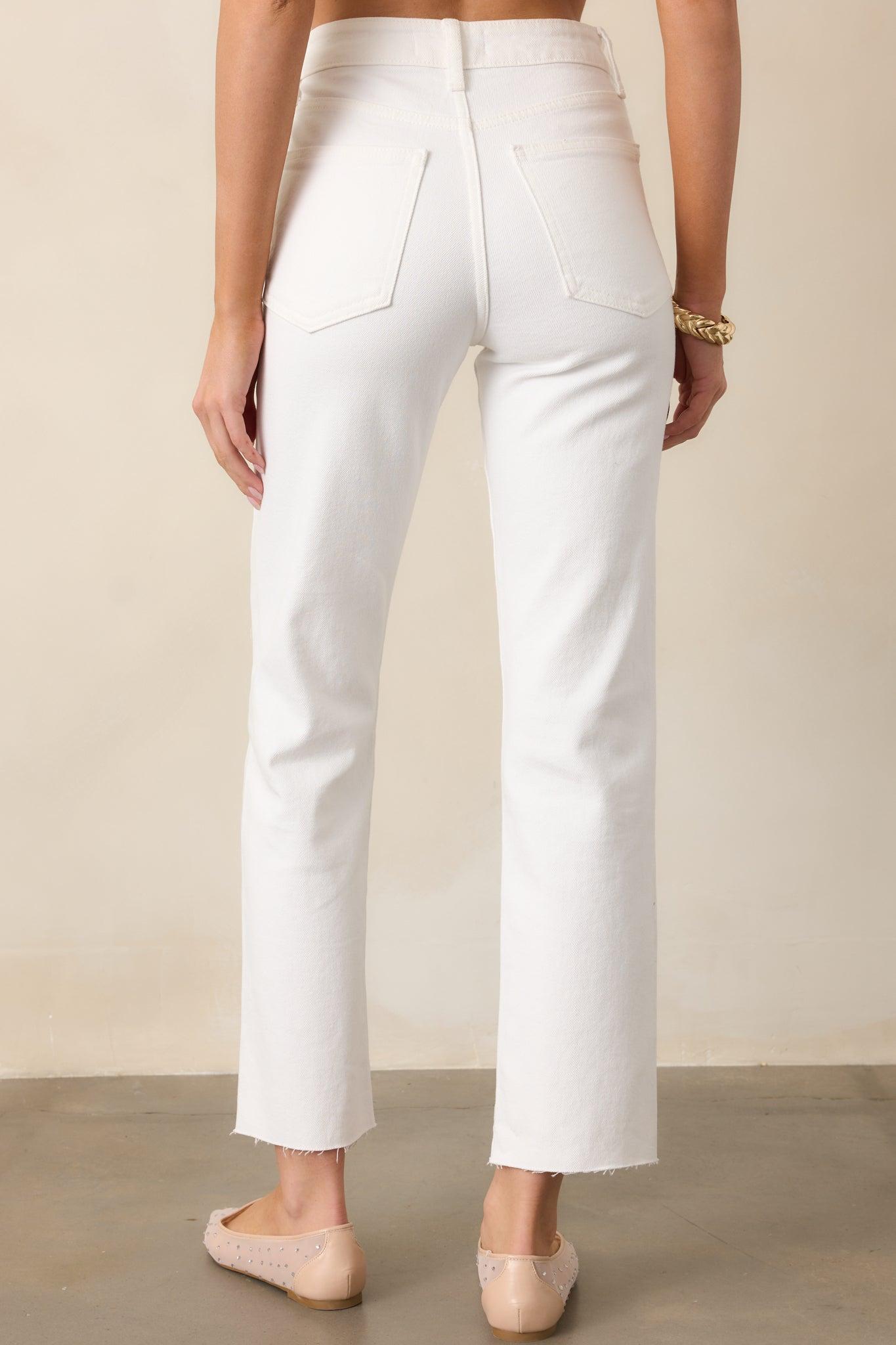 Simply The Vibe White Jeans Product Image