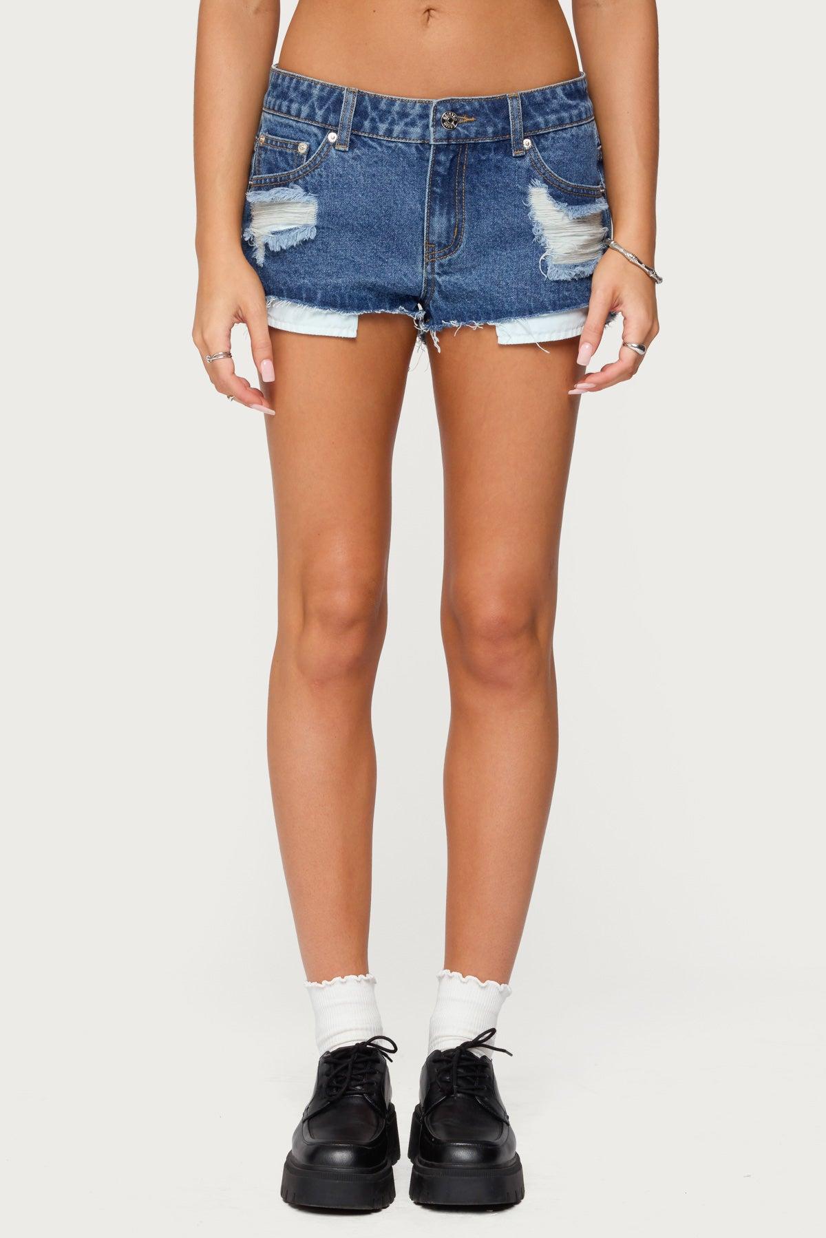 Devin Low Rise Micro Denim Shorts Product Image