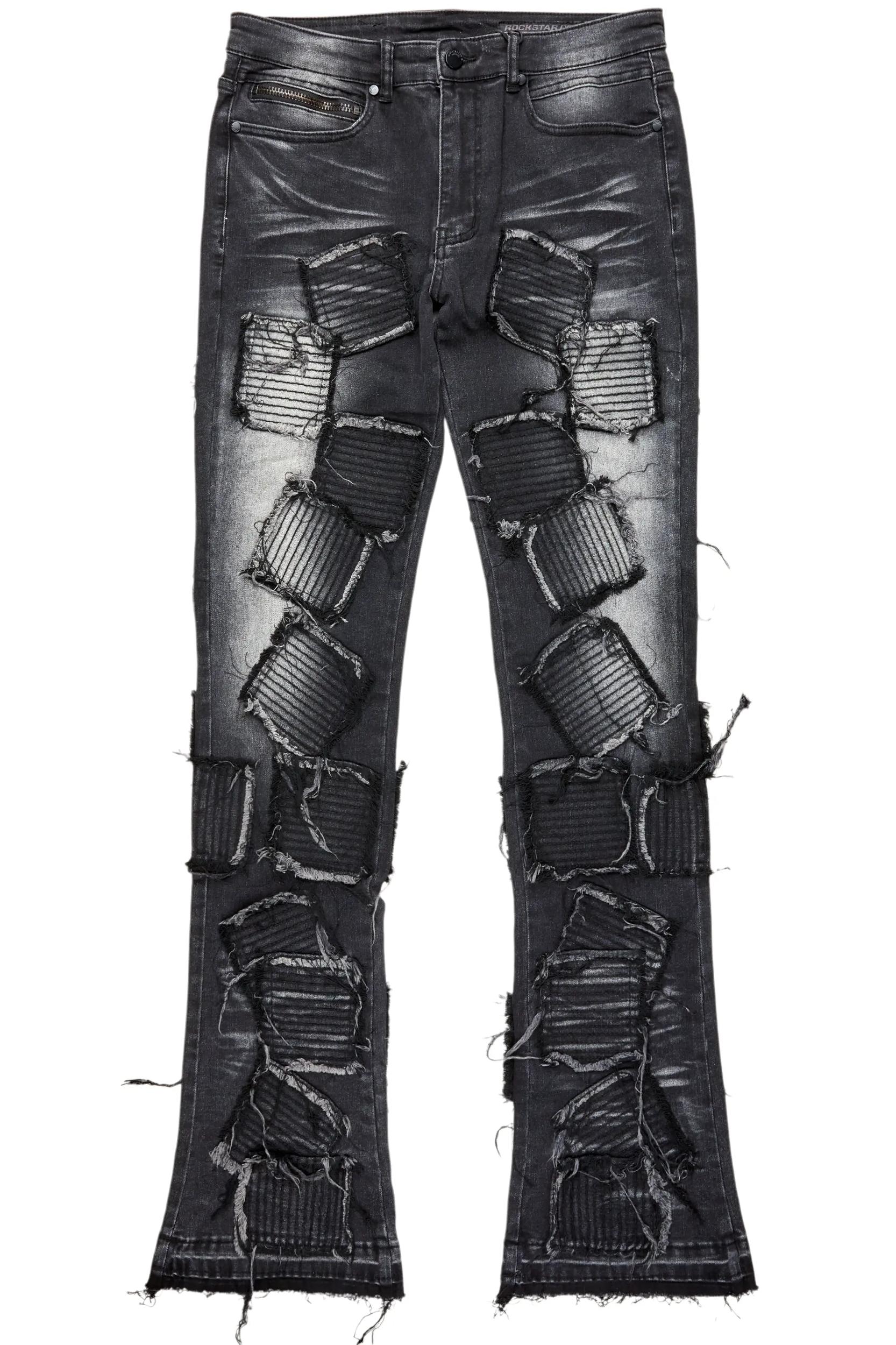 Gawel Grey Stacked Flare Jean Male Product Image