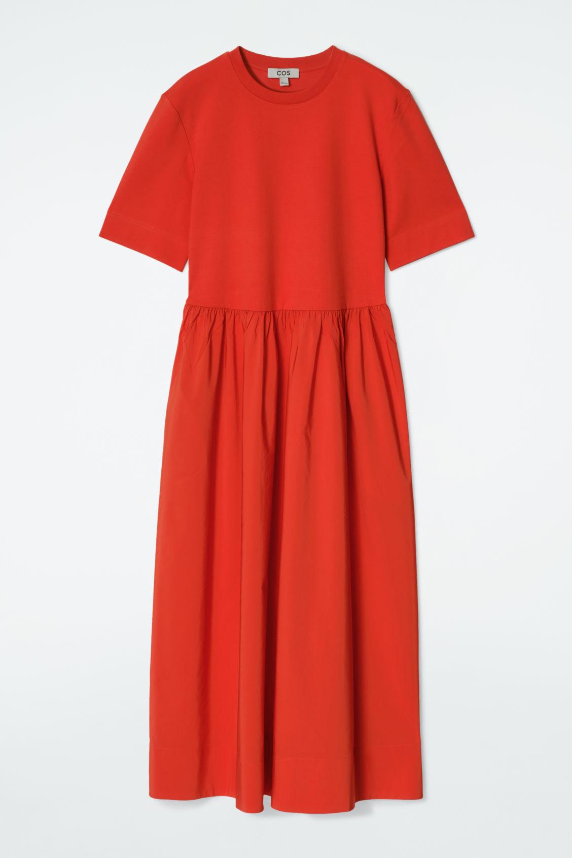 CONTRAST-PANEL MIDI DRESS Product Image