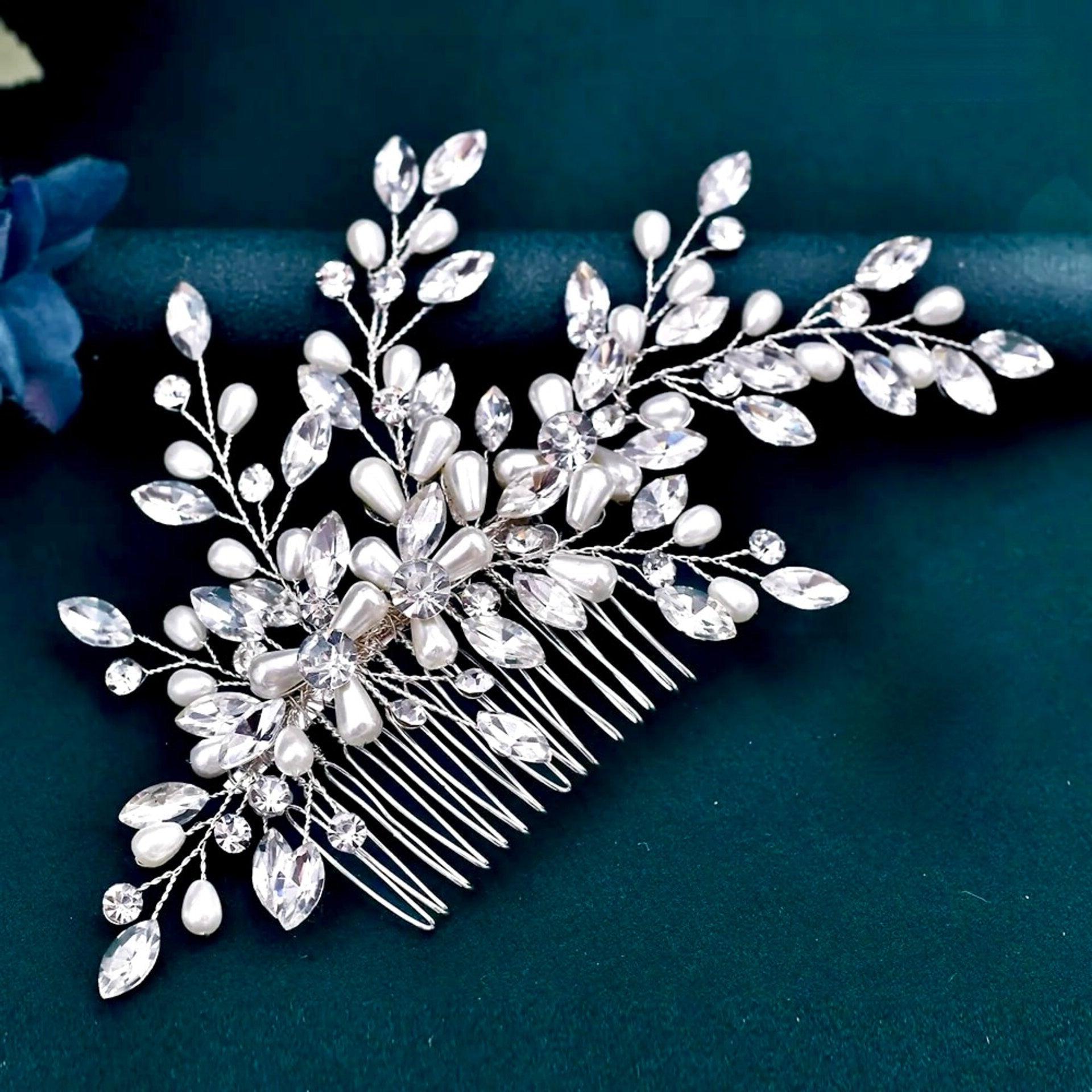 "Amandalee" - Pearl and Crystal Bridal Hair Comb Product Image