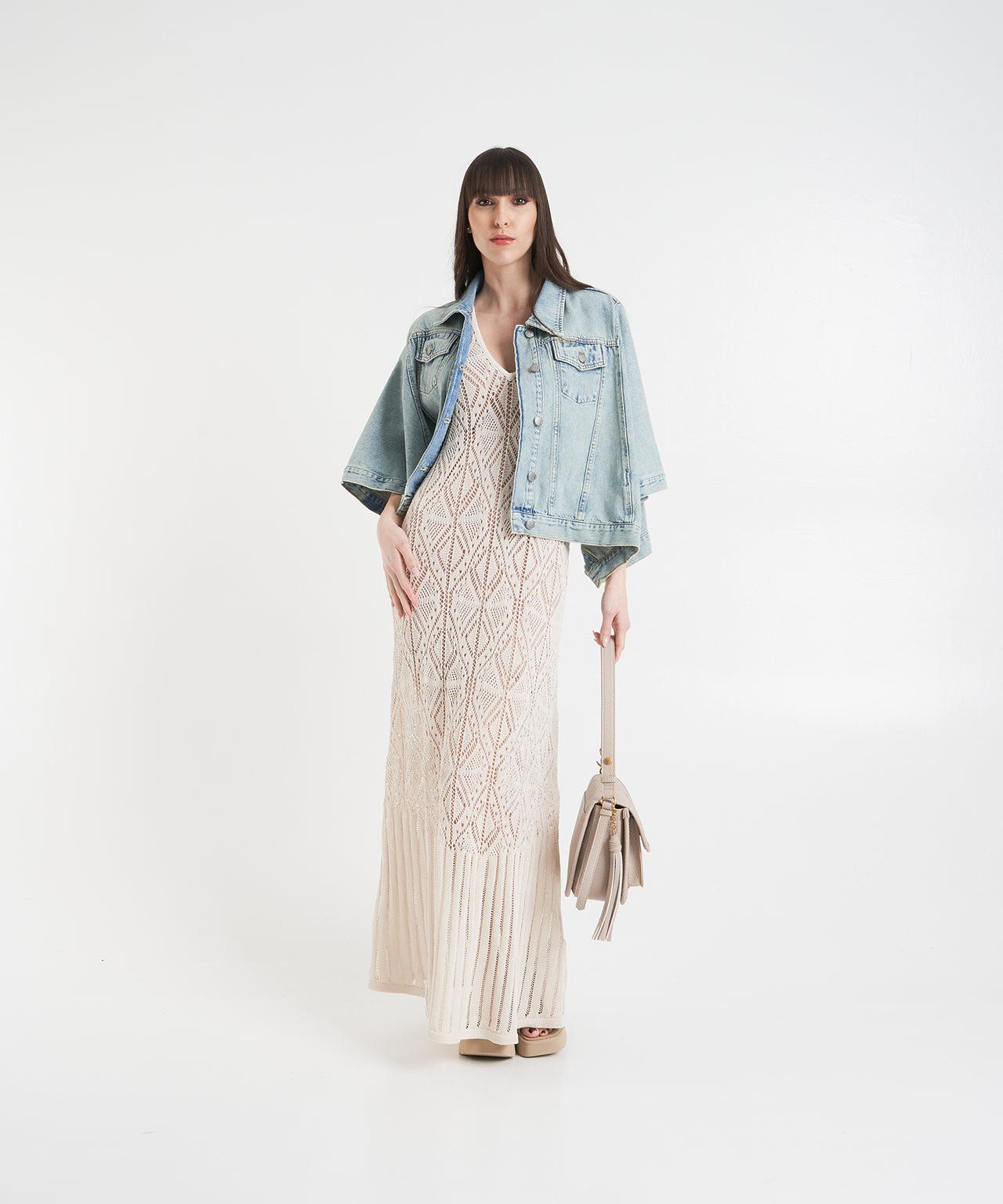 Lace crochet maxi dress Product Image