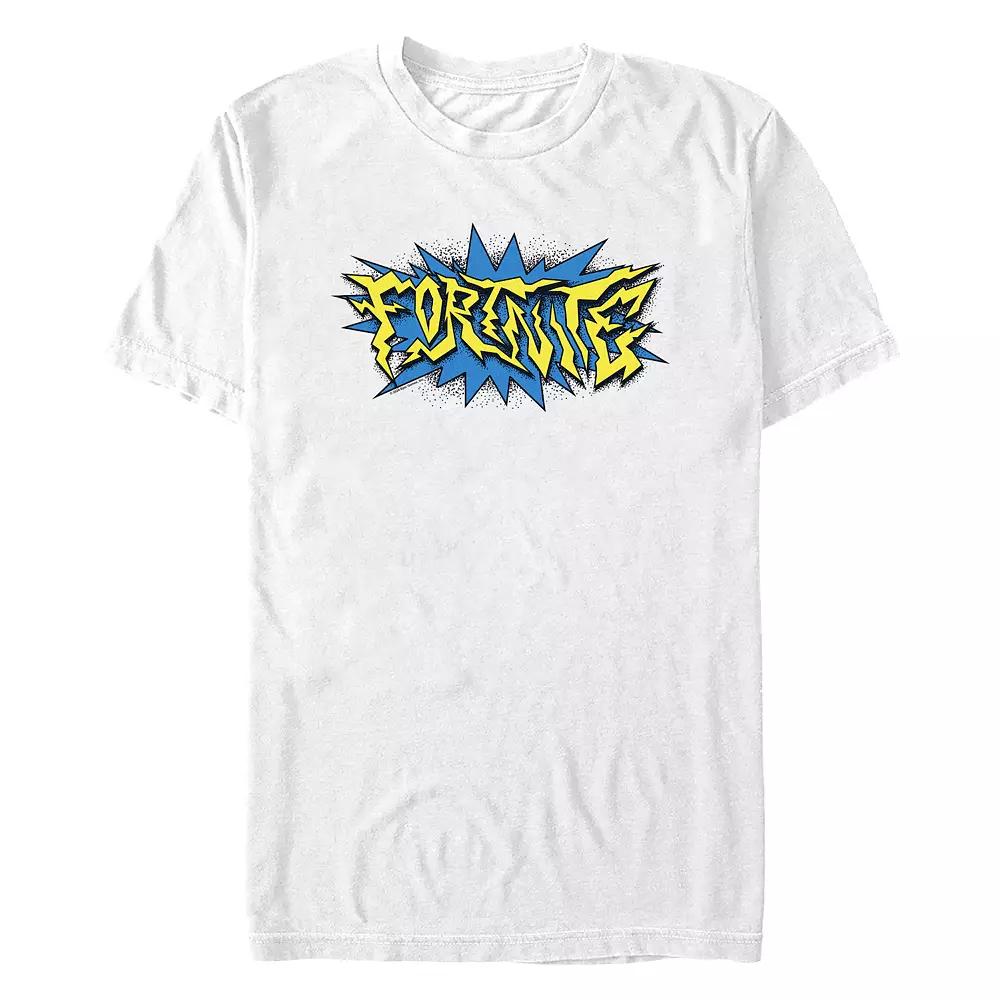 Men's Fortnite Crazy Logo Graphic Tee, Size: XS, White Product Image
