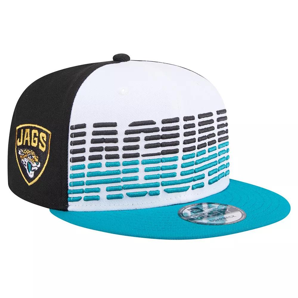 Men's New Era White/Teal Jacksonville Jaguars Throwback Space 9FIFTY Snapback Hat Product Image