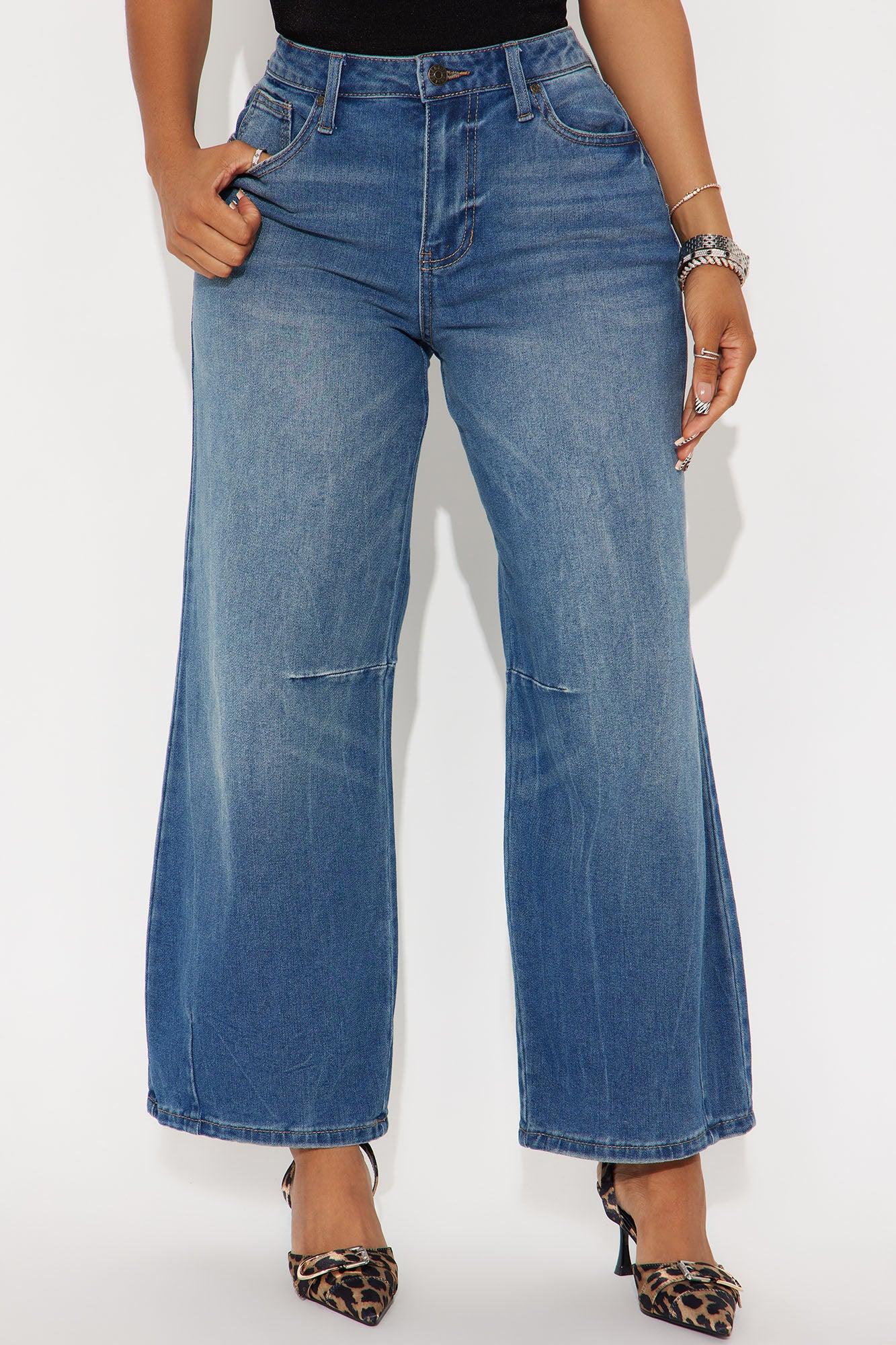 Run It Up Wide Leg Jeans - Dark Wash Female Product Image