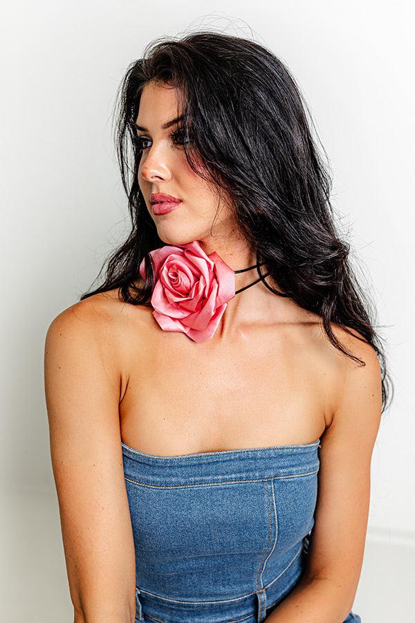 The Last Rose Wrap Necklace In Pink Product Image