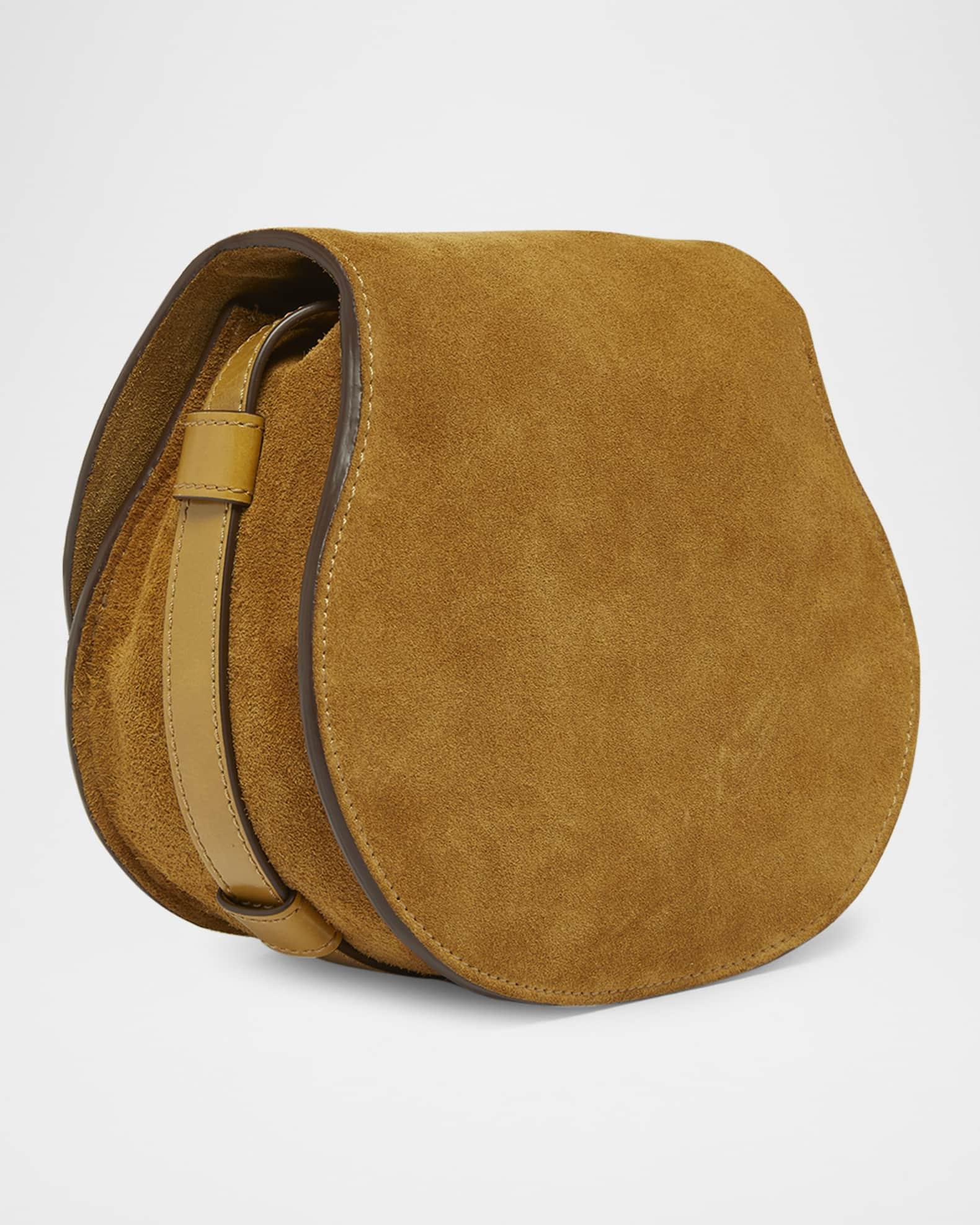 Marcie Flap Saddle Crossbody Bag in Suede  Product Image