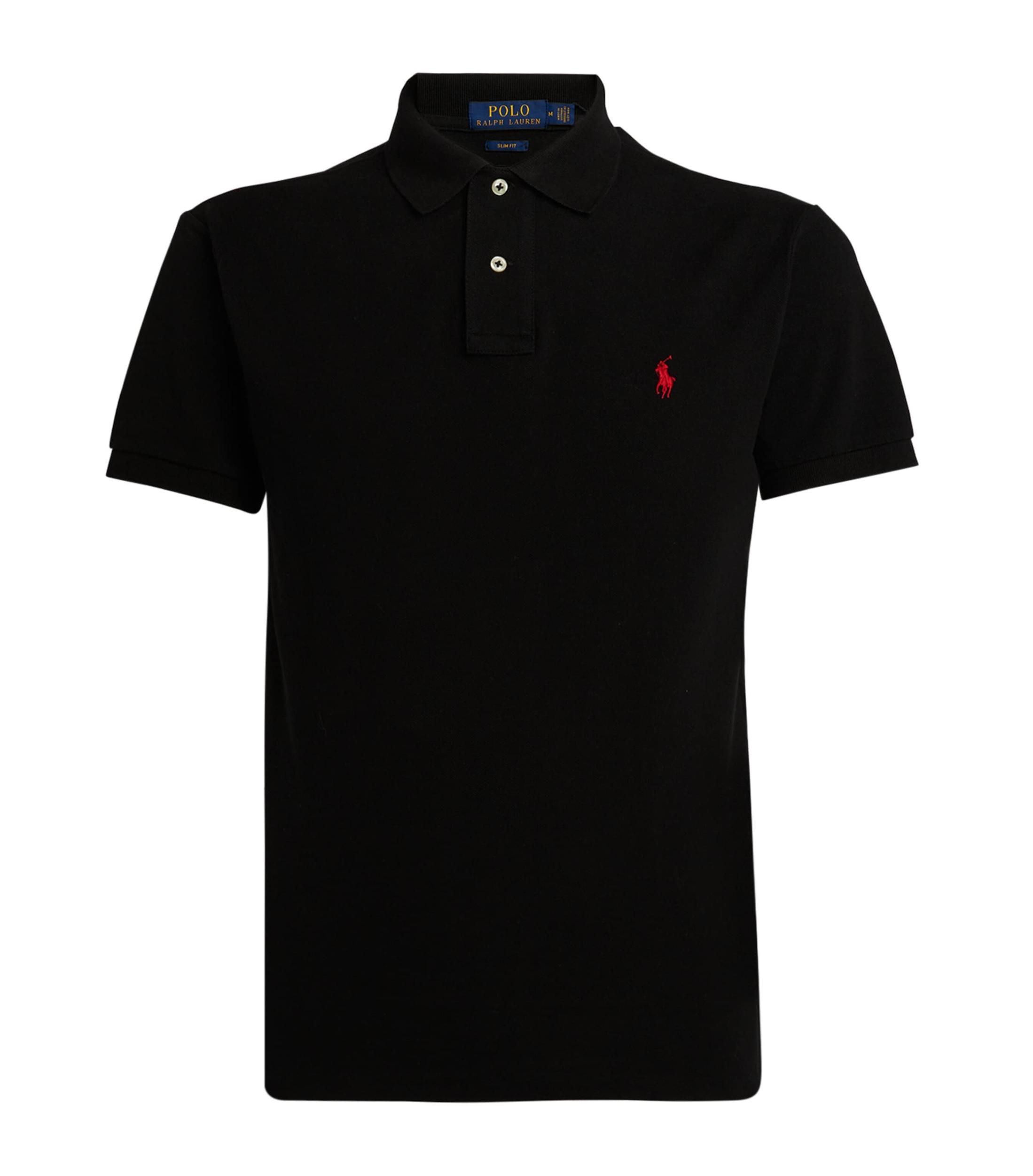 POLO RALPH LAUREN Black Polo Shirt With Classic Collar And Pony Embroidery On The Front In Cotton Man Product Image