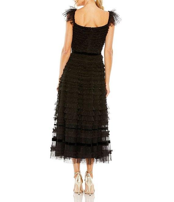 Mac Duggal Square Neck Tiered Ruffle Gown Product Image