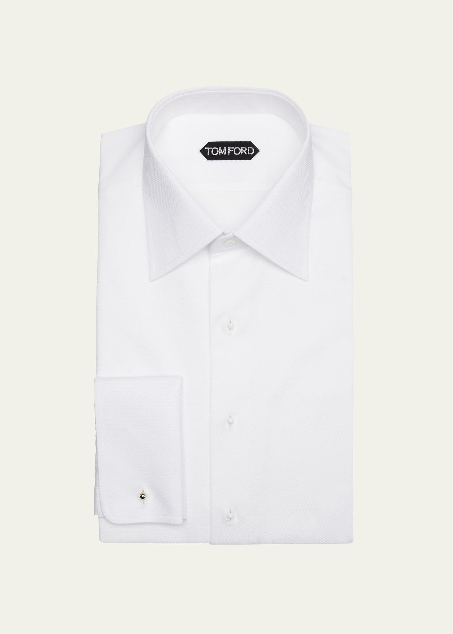 Mens Cotton Piqu Dress Shirt with French Cuffs Product Image