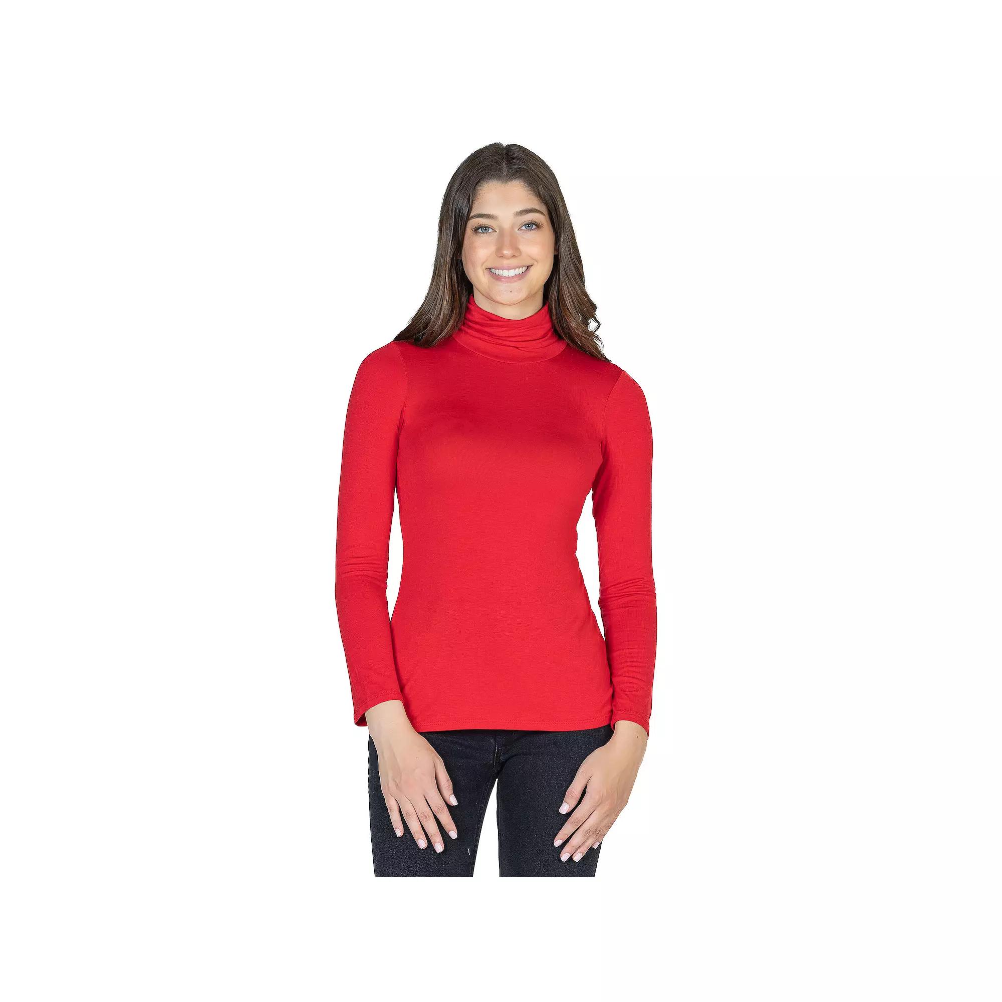 Women's 24Seven Comfort Apparel Classic Long Sleeve Turtleneck,  Product Image
