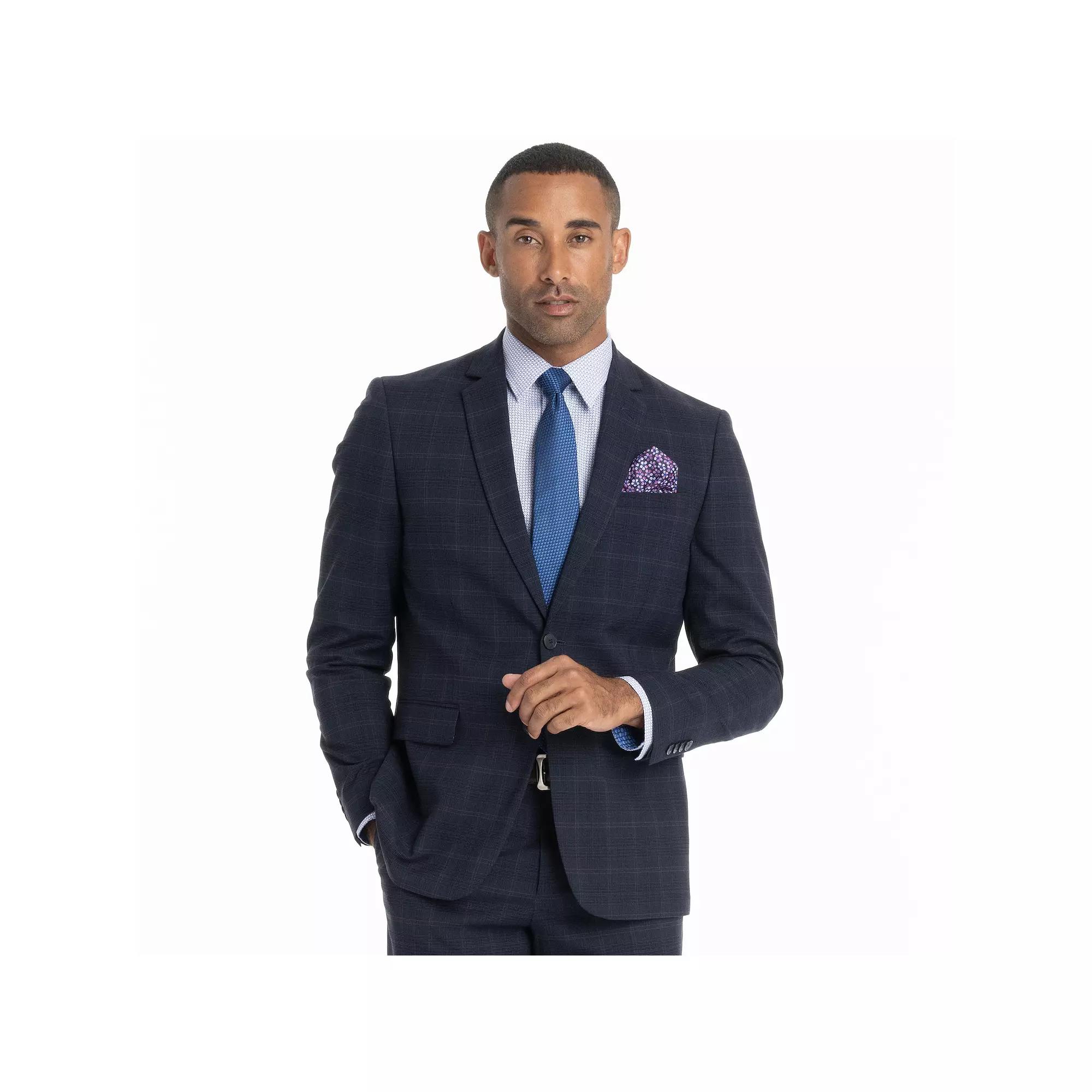 Mens Nick Graham Broadway Slim Fit Suit Jacket Blue Plaid Product Image