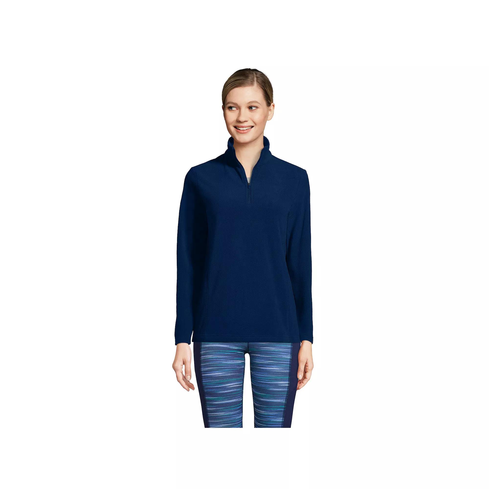 Women's Lands' End Quarter-Zip Fleece Pullover,  Product Image