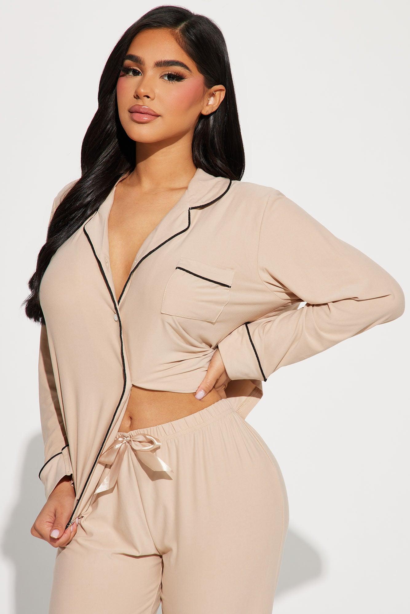 Mom Life PJ Pant Set - Tan Product Image