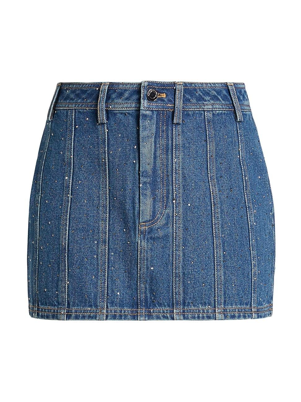 Womens Juno Diamante Denim Miniskirt Product Image