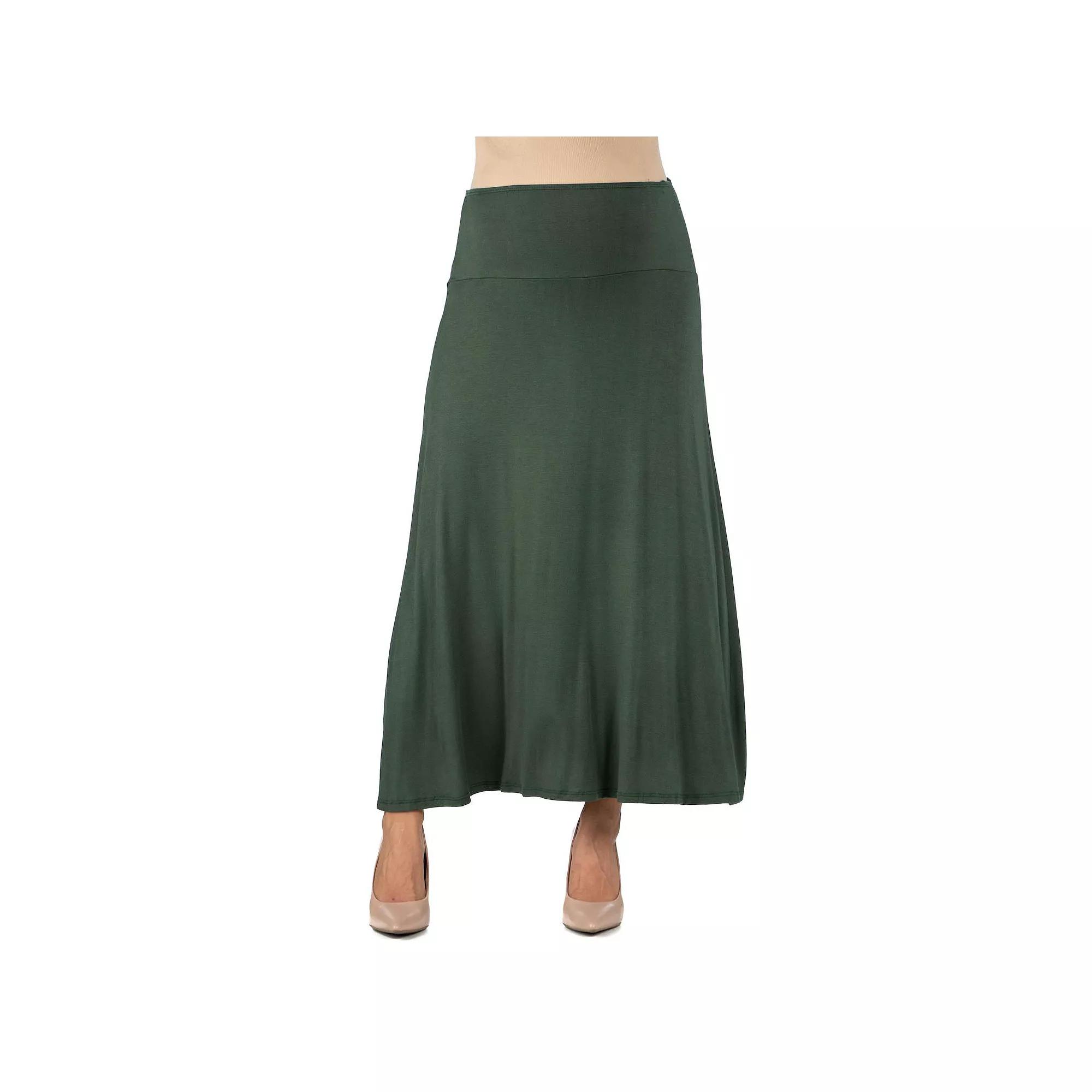 Maternity 24Seven Comfort Apparel Elastic Waist Maxi Skirt, Women's,  Product Image