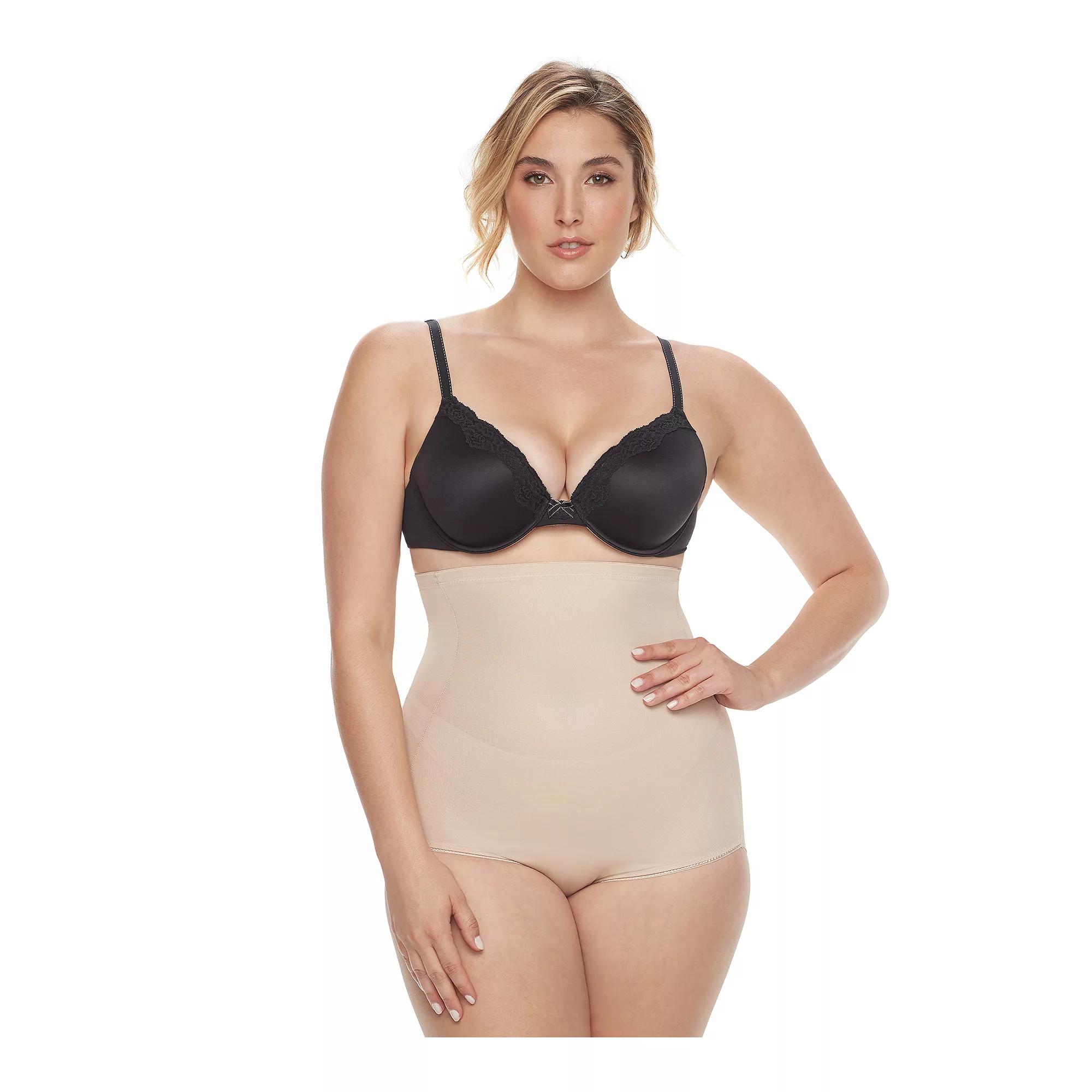 Naomi & Nicole® Firm Control Shapewear Plus Size Unbelievable Comfort High Waist Brief 7775, Women's, Size: 3XL, Warm Beige Product Image