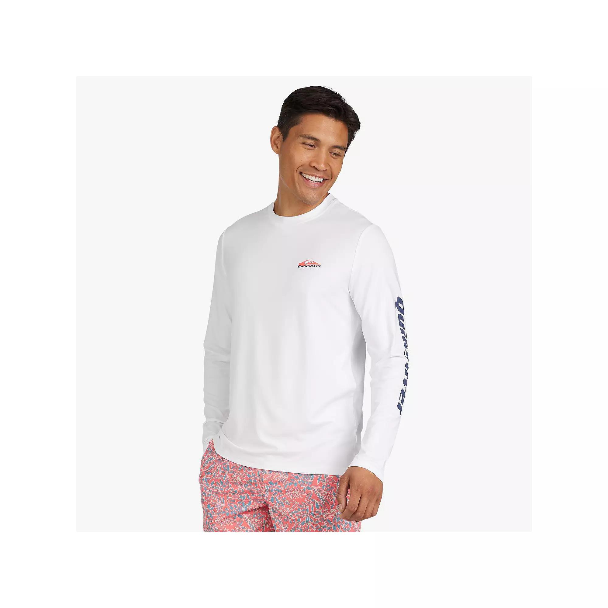 Men's Quiksilver UPF 50 Long Sleeve Surf Tee, Size: Medium, White Product Image