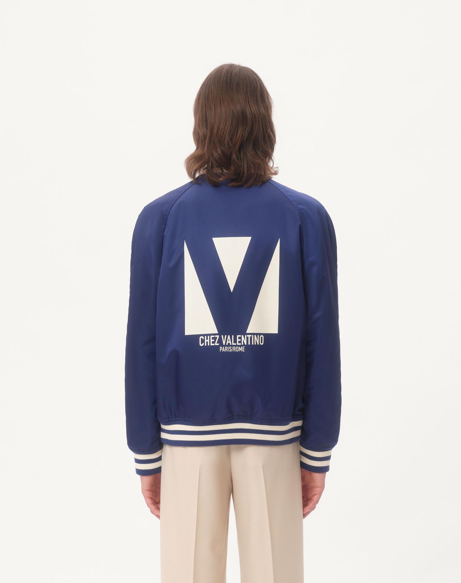 Nylon Bomber Jacket With Chez Valentino Print Product Image