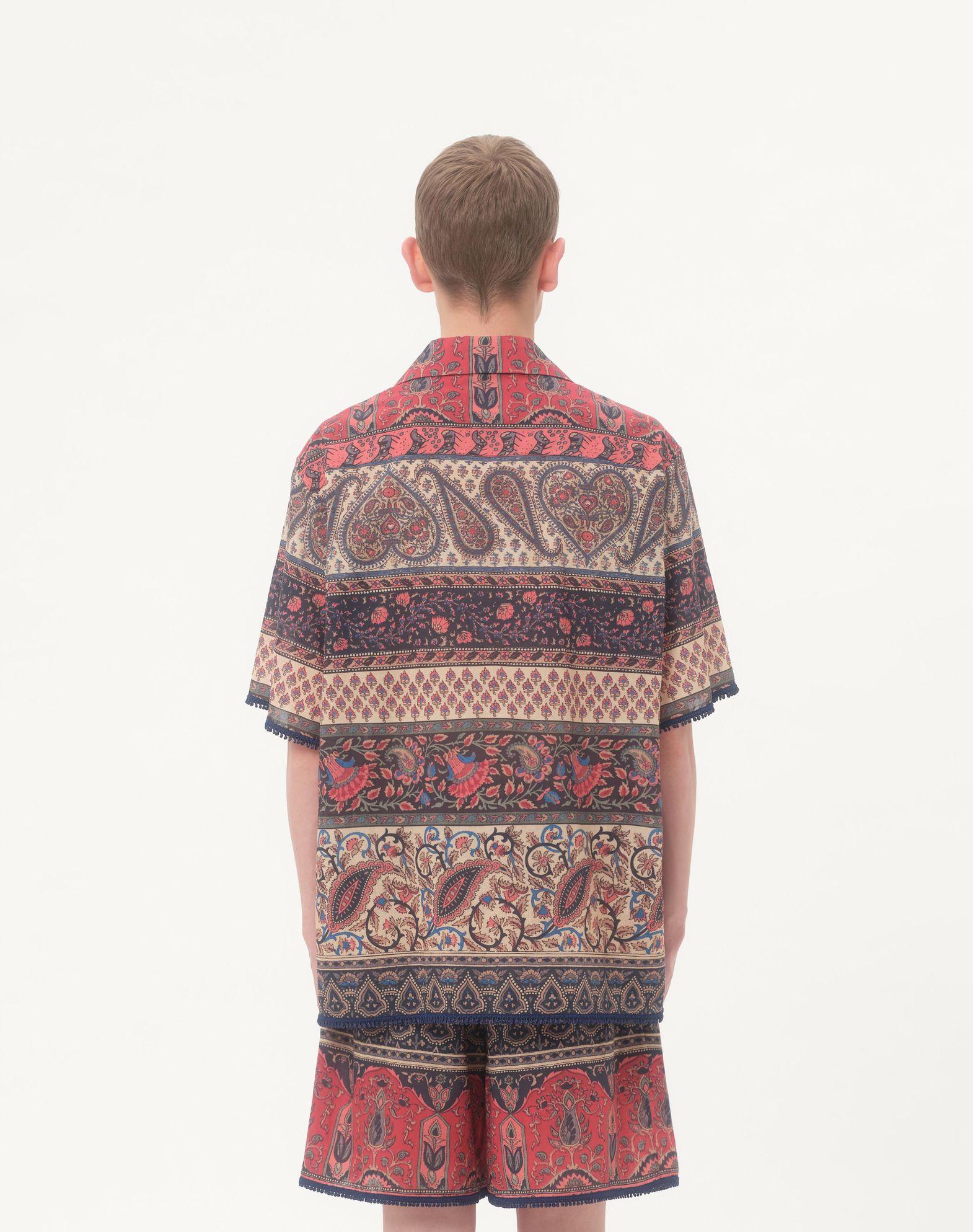 Bowling Shirt In Cotton Muslin With Voyage Imaginaire Print And Passementerie Trims Product Image