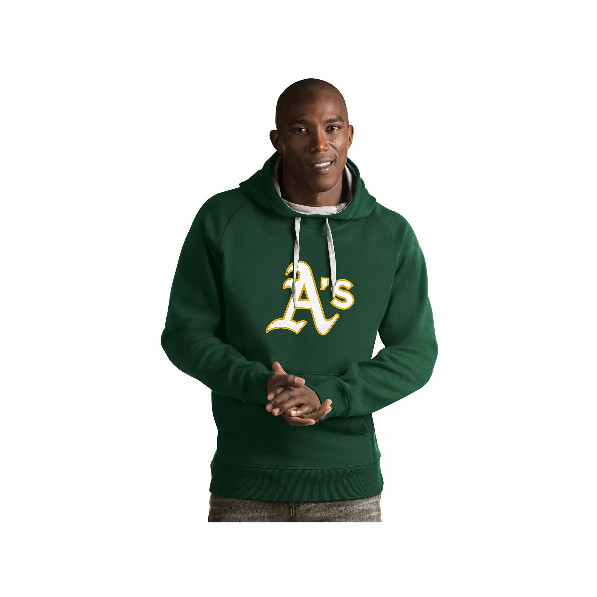 Men's Antigua Oakland Athletics Victory Logo Hoodie, Size: Large, Green Product Image