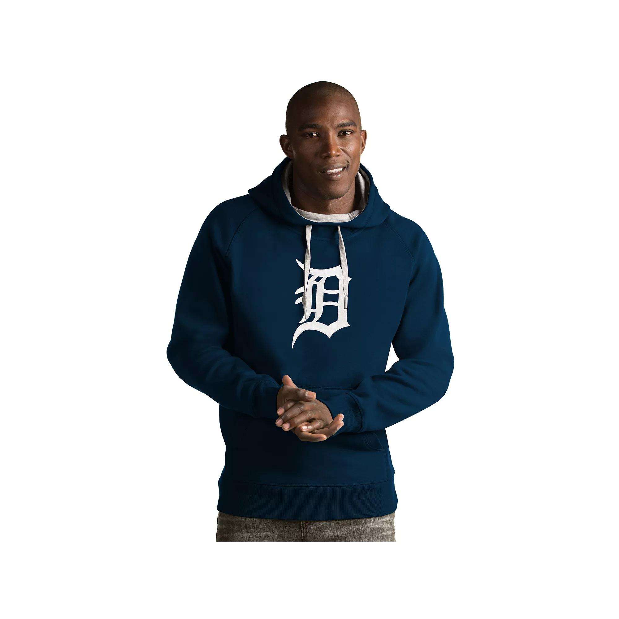 Mens Antigua Detroit Tigers Victory Logo Hoodie Blue Product Image
