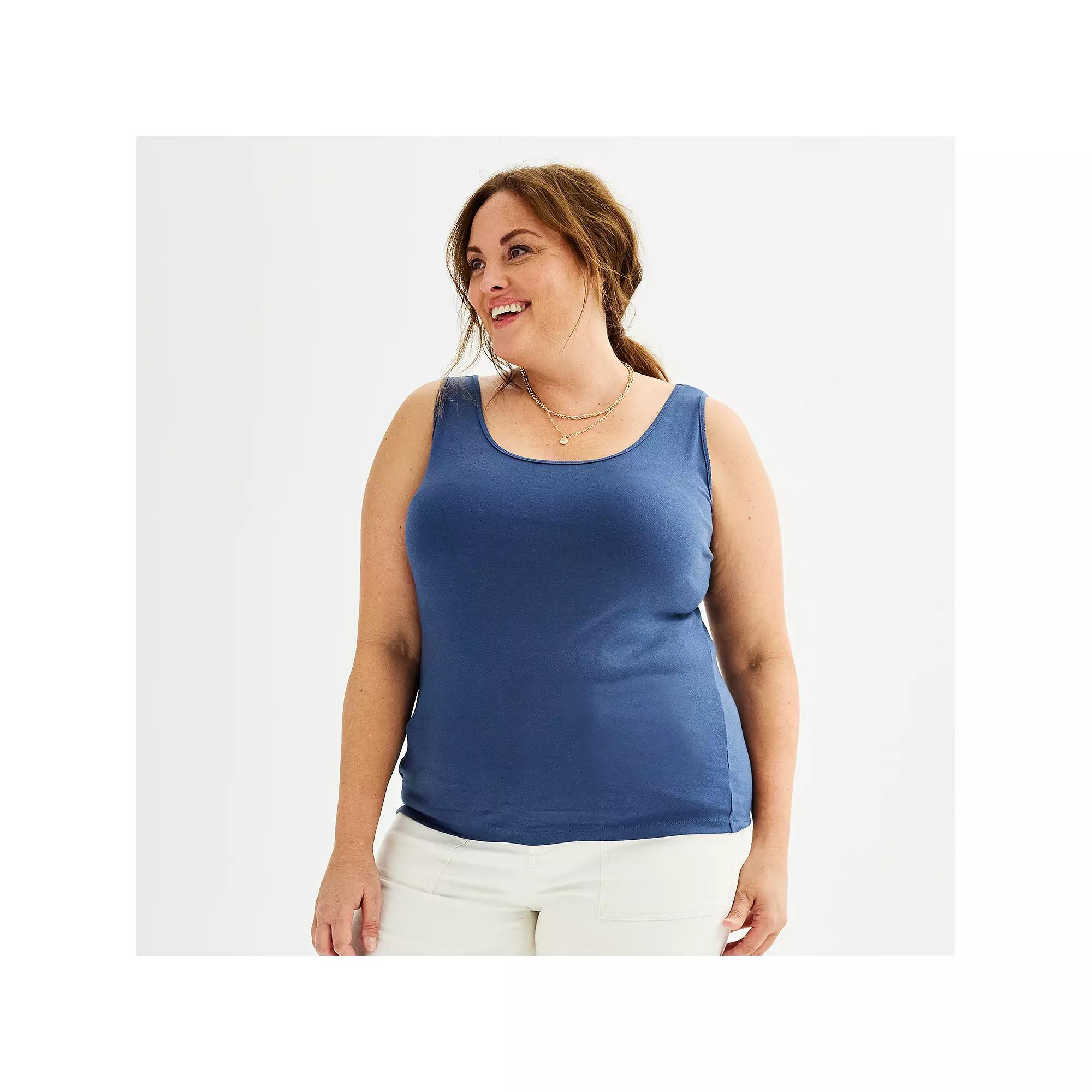 Plus Size Sonoma Goods For Life® Everyday Layering Tank, Women's, Size: 4XL, Pledge Blue Product Image