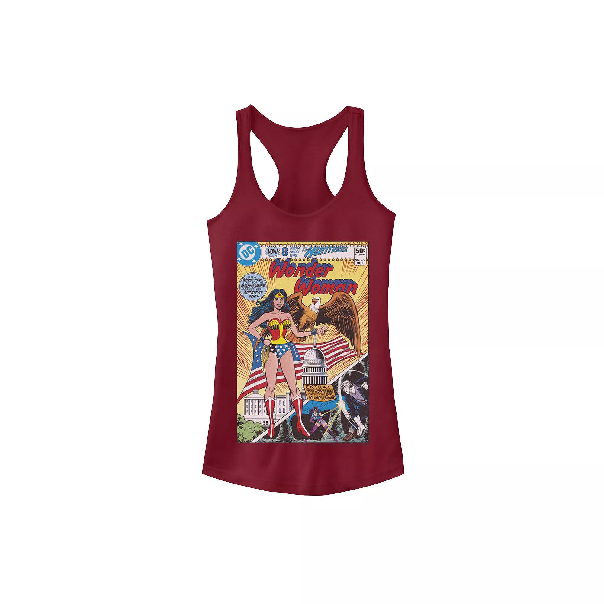Juniors' DC Comics Wonder Woman Vintage Comic Cover Tank Top, Girl's, Size: XS, Red Product Image