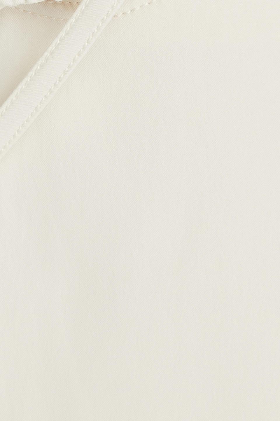 JACQUEMUS Strapless Ruffled Cutout Twill Midi Dress In White Product Image