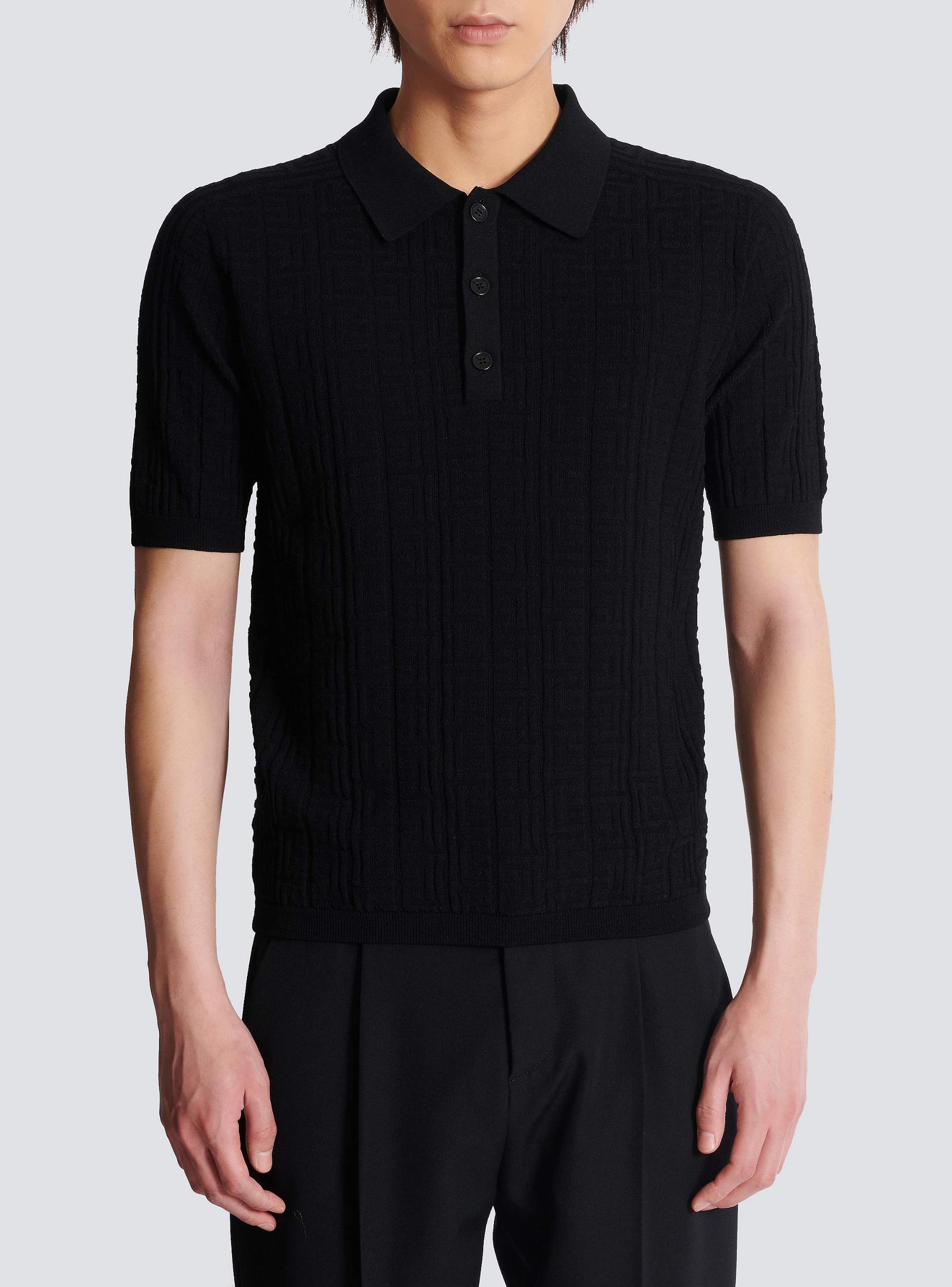 Monogram knit polo shirt Product Image