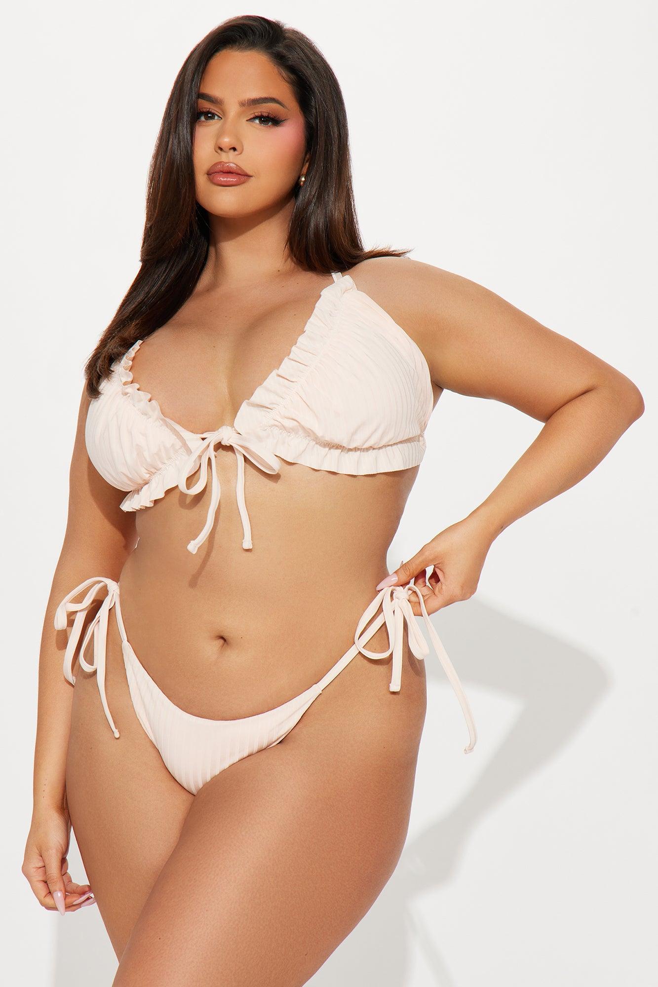 Ariel Ruched 2 Piece Bikini - Nude Product Image