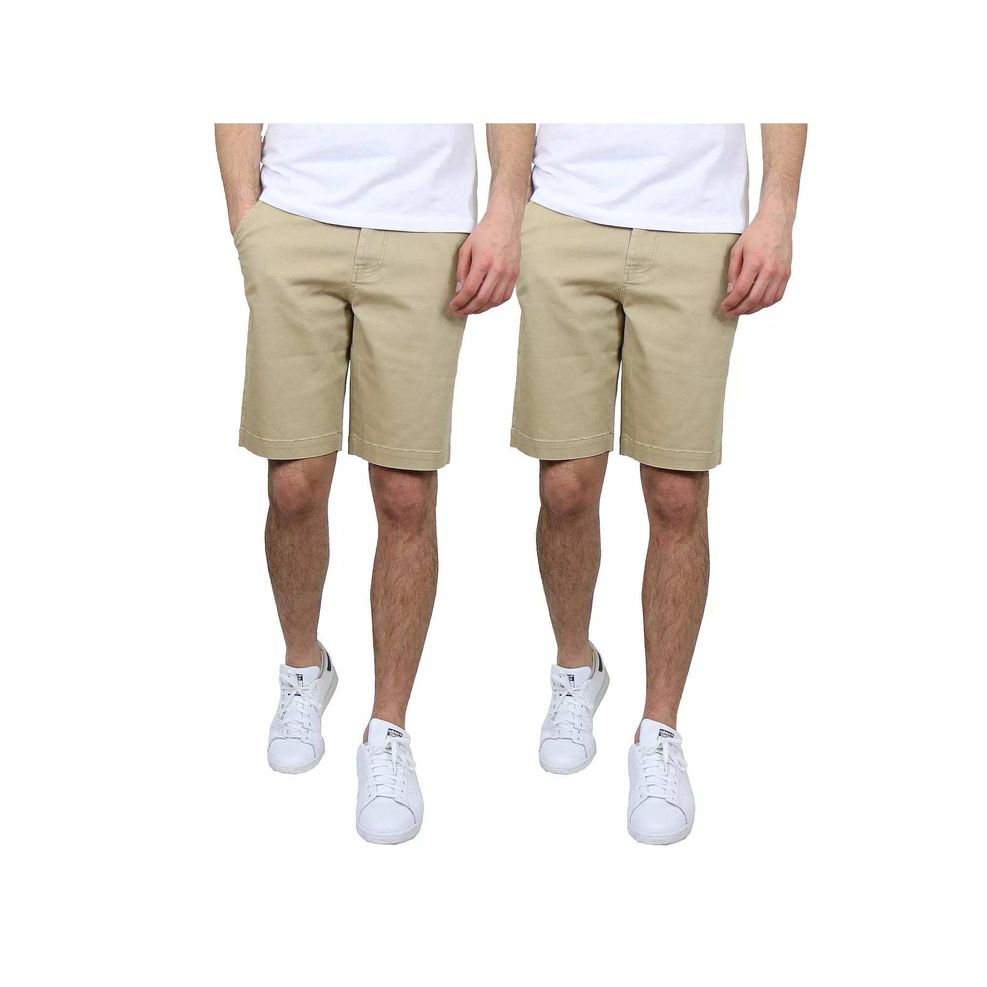 Mens Galaxy 10.5 Slim-Fit Cotton Flex Chino Shorts 2-Pack Green Product Image