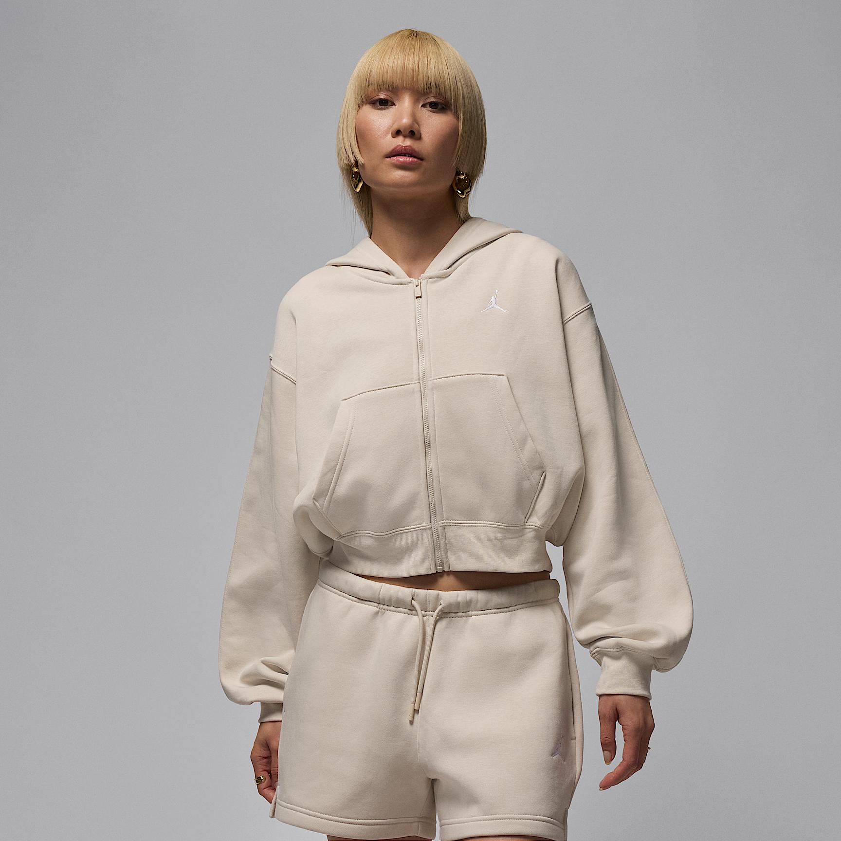 Womens Jordan Brooklyn Fleece Cropped Full-Zip Hoodie | IH3351-104 Product Image