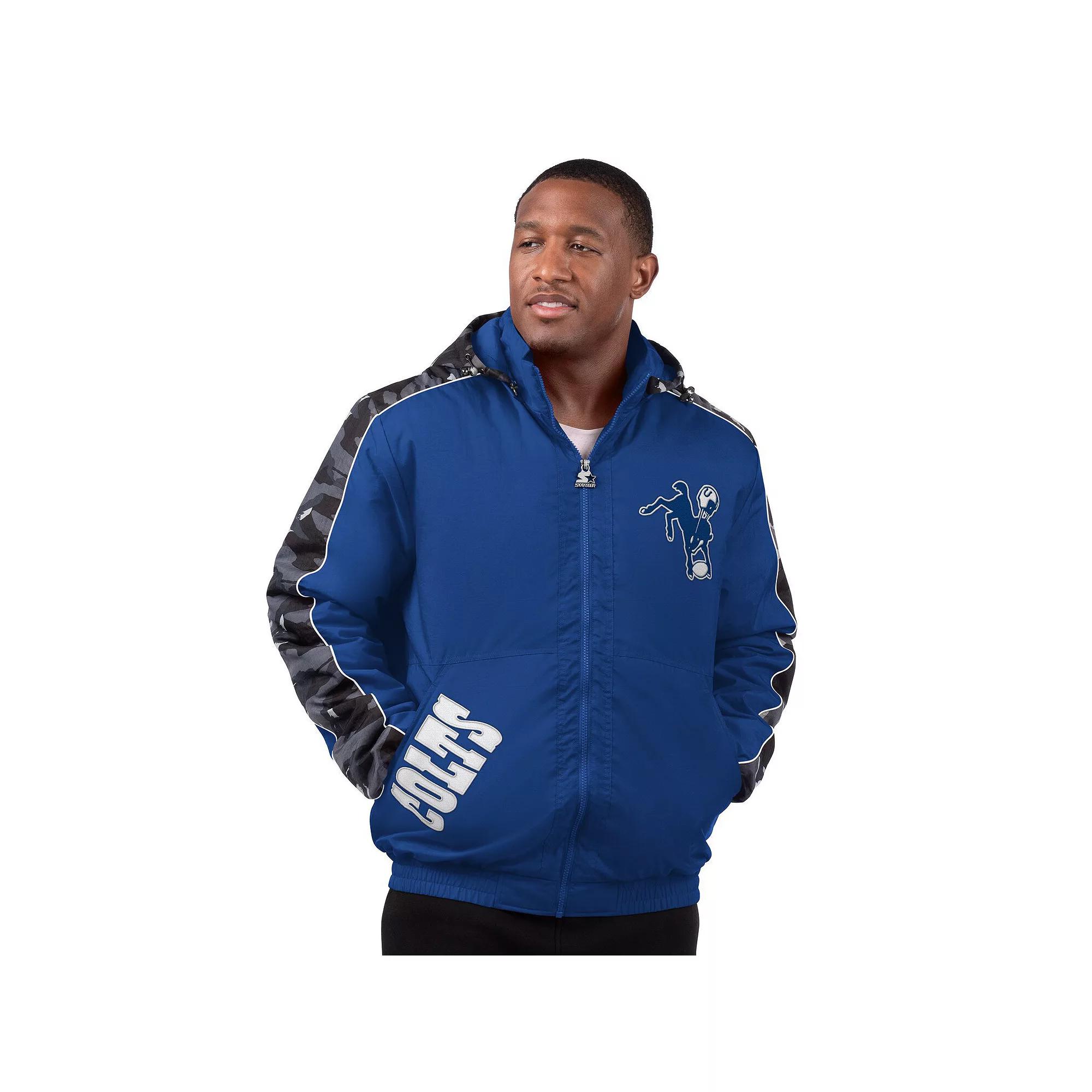Men's Starter Royal Indianapolis Colts Thursday Night Gridiron Full-Zip Hoodie Jacket,  Product Image