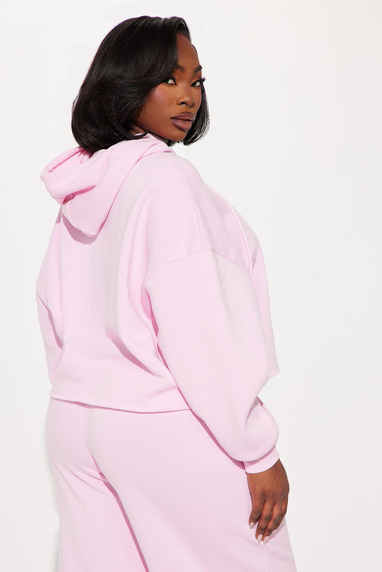 Von Dutch Rhinestone Cropped Hoodie - Pink Product Image