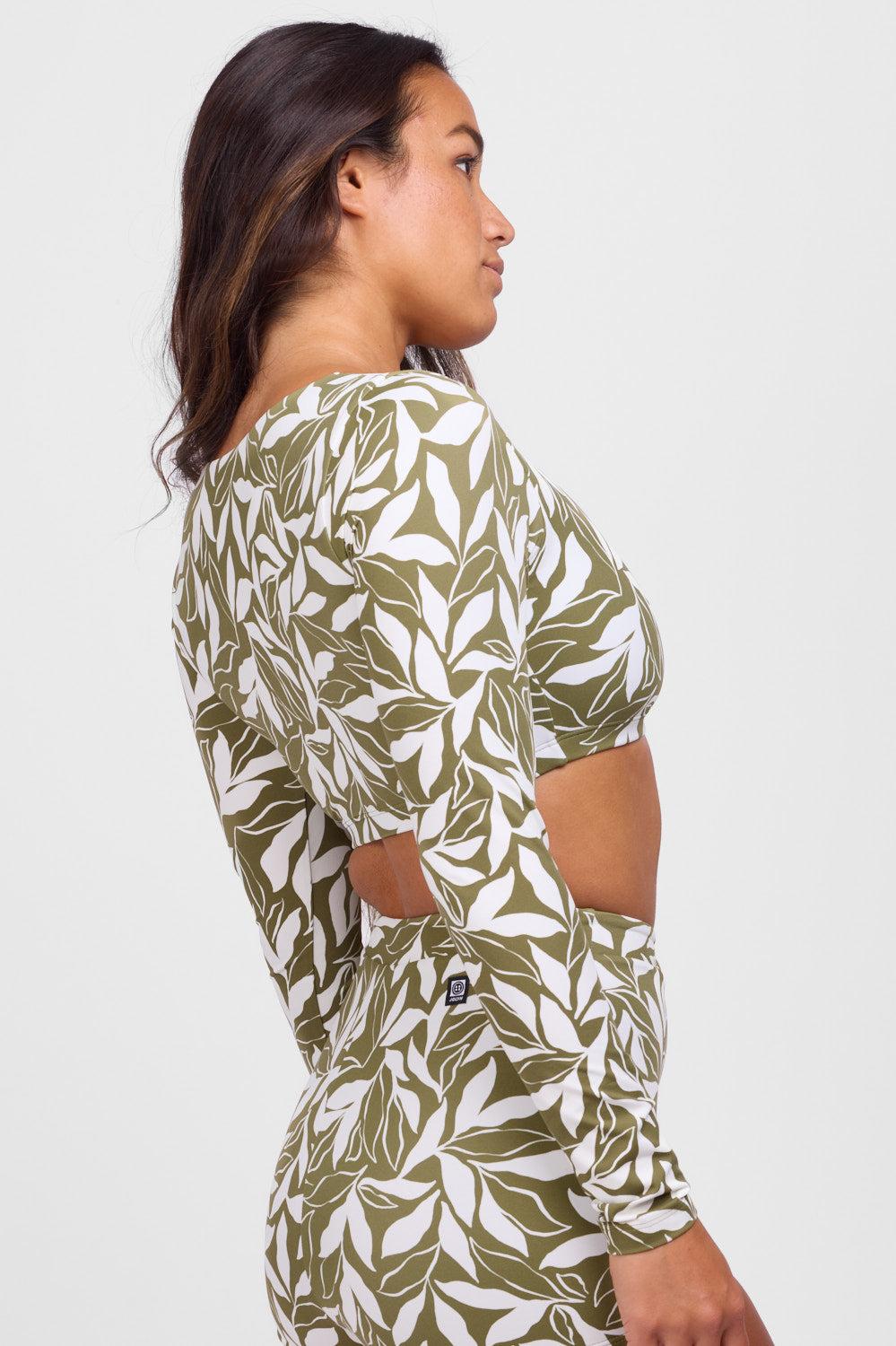 Avalon Long Sleeve Crop Rashguard - Kelp Female Product Image