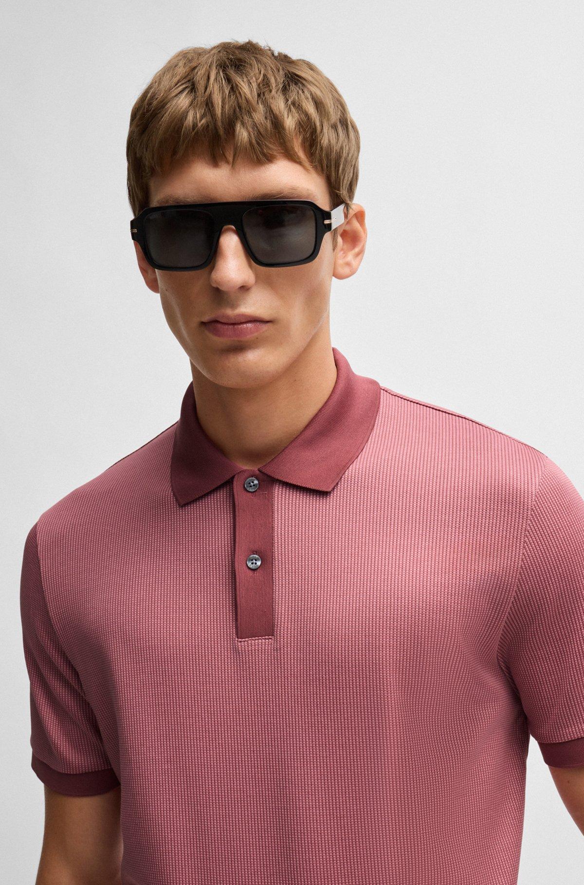Structured-cotton polo shirt with solid trims Product Image
