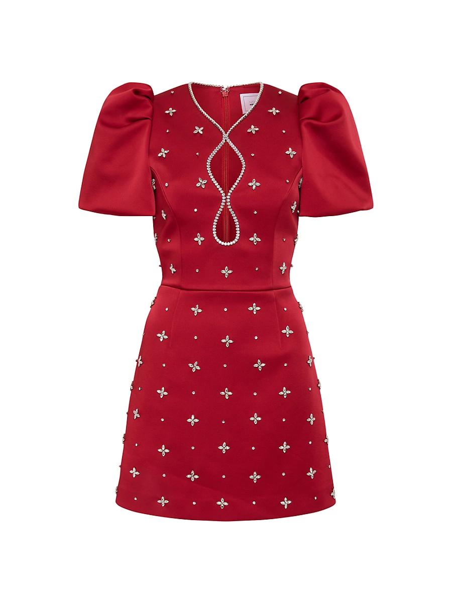 Womens Nicky Hilton x Rebecca Vallance Carmella Embellished Puff-Sleeve Minidress Product Image