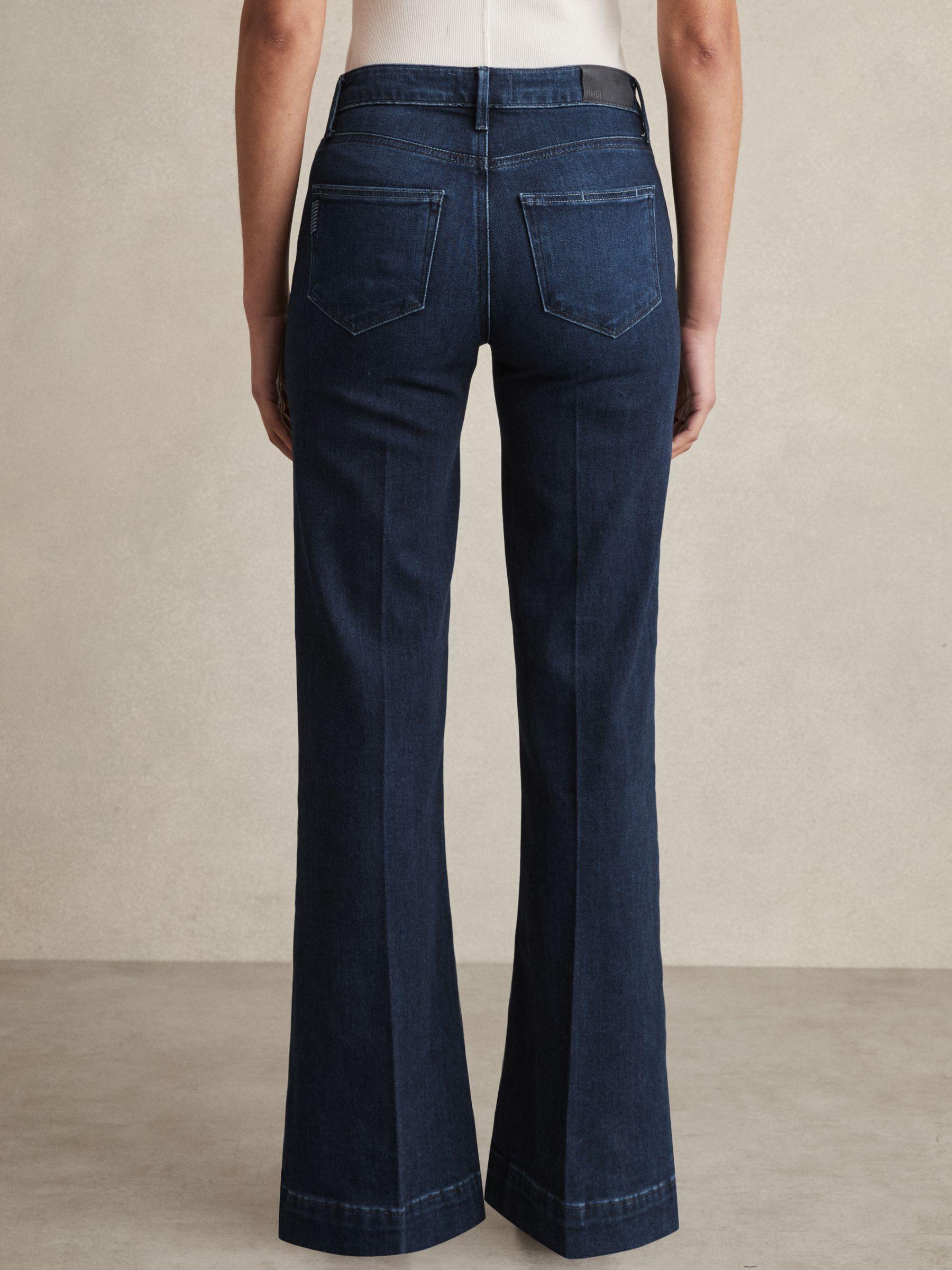 Paige 32” Wide-Leg Jeans in Navy Blue Product Image