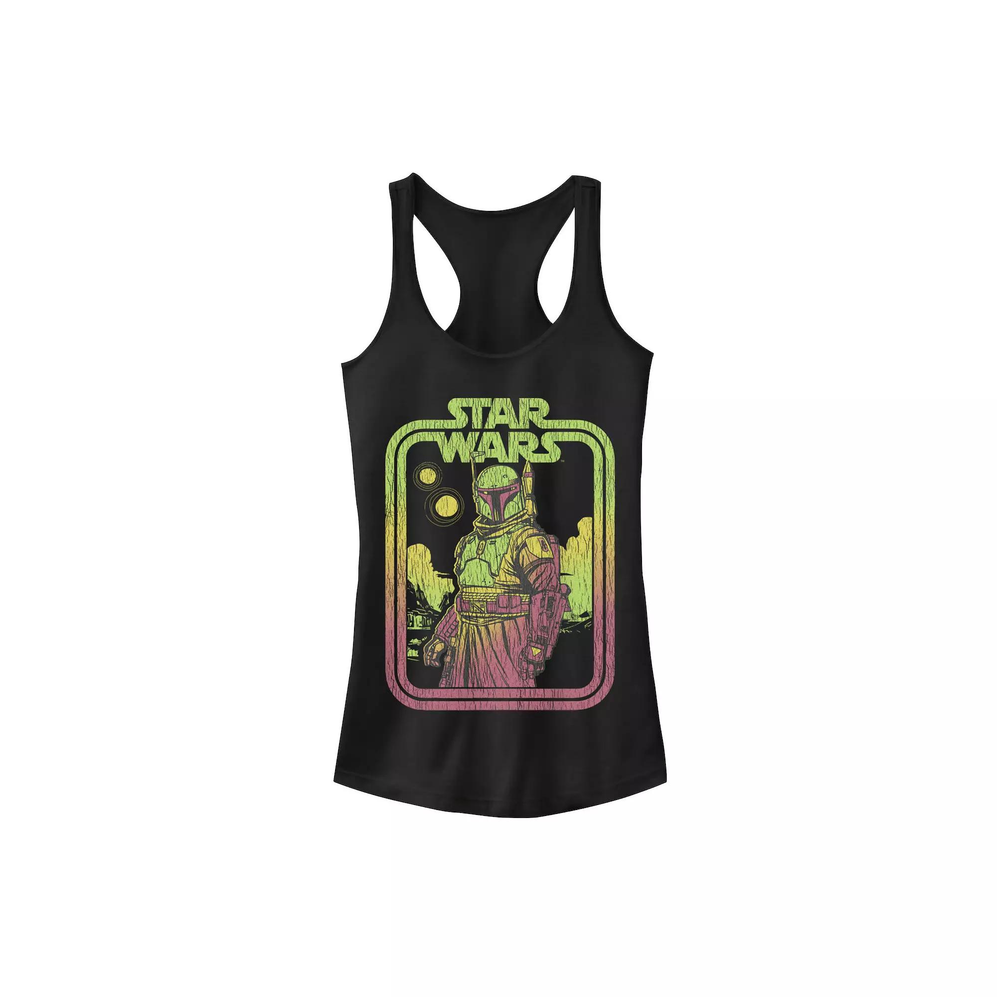Juniors' Star Wars: The Book Of Boba Fett Gradient Stamp Portrait Graphic Tank Top, Girl's,  Product Image