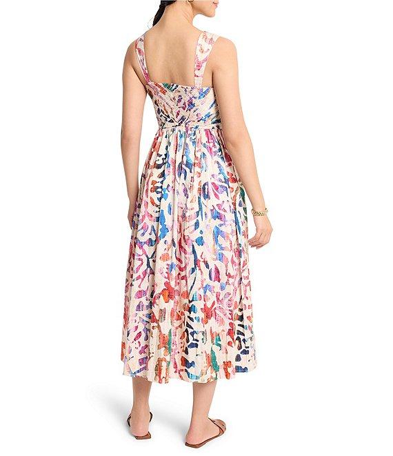 NIC + ZOE Color Wash Sarah Square Neck Sleeveless Fit-And-Flare Midi Dress Product Image