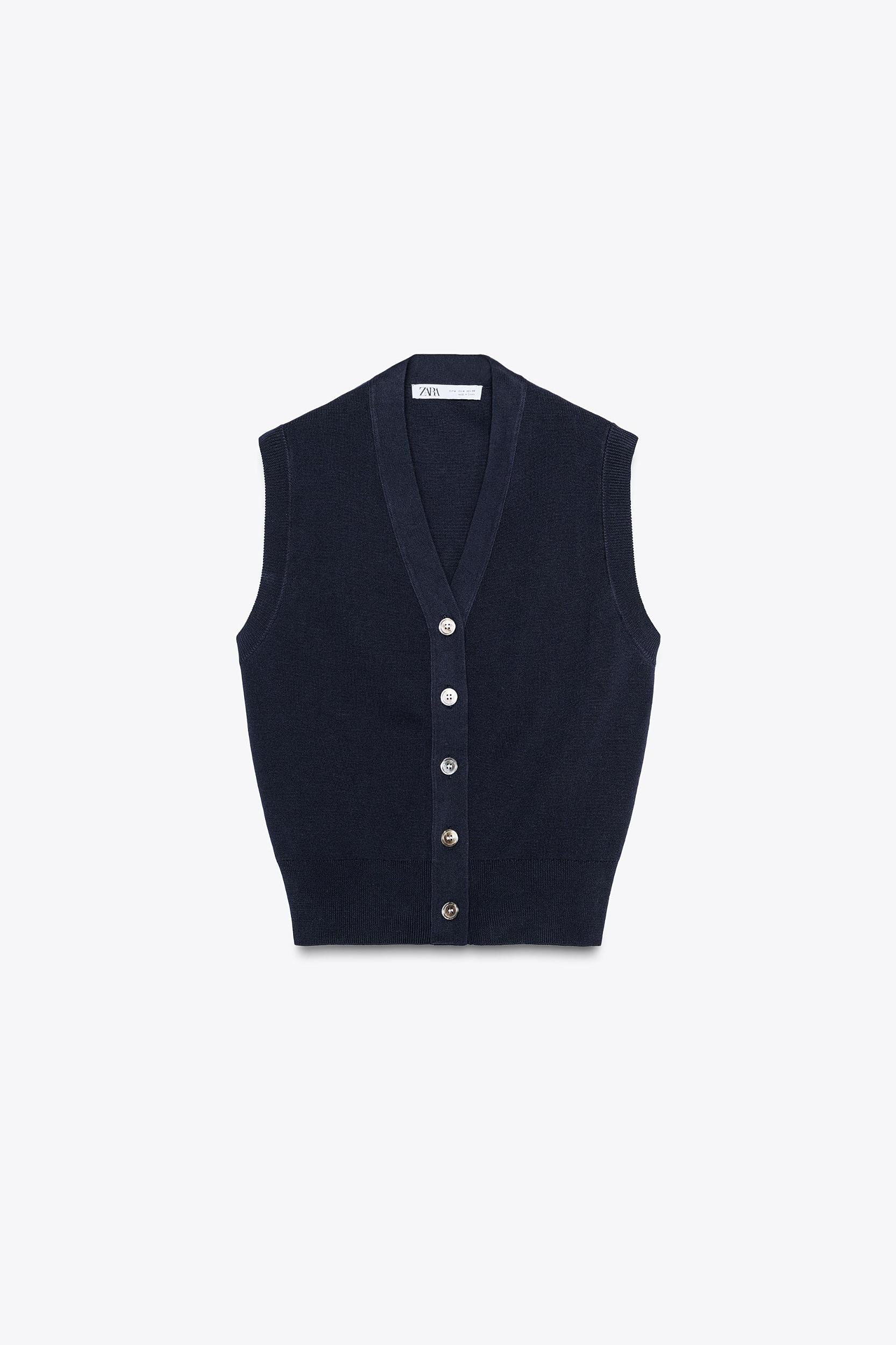 PLAIN KNIT VEST Product Image