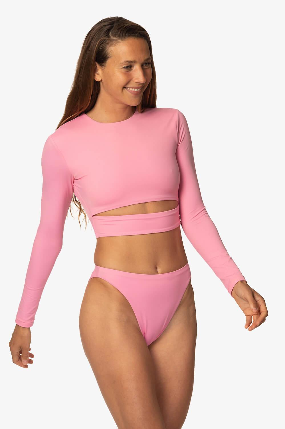 Taranaki Long Sleeved Crop Cut-Out Rashguard - Dazzle Female Product Image