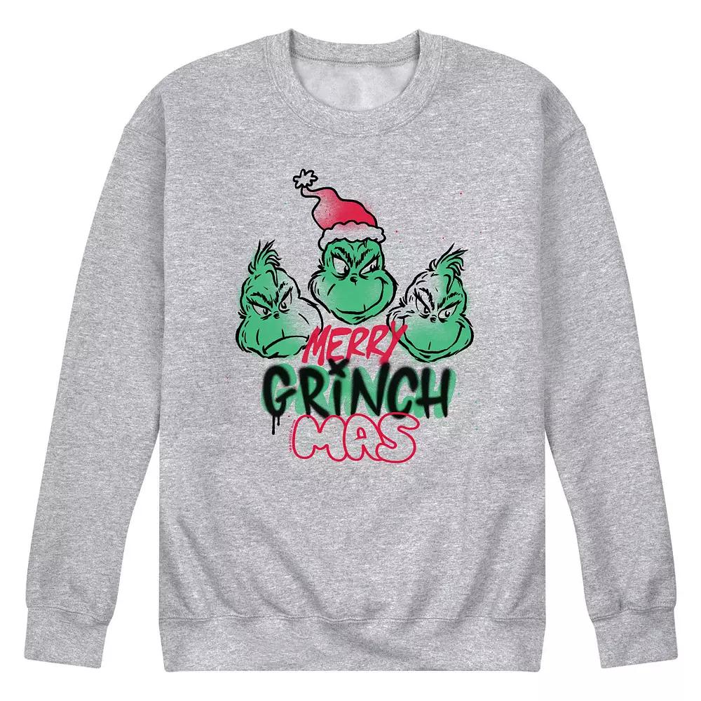 Men's Dr. Seuss The Grinch Merry Grinchmas Fleece Sweatshirt,  Product Image
