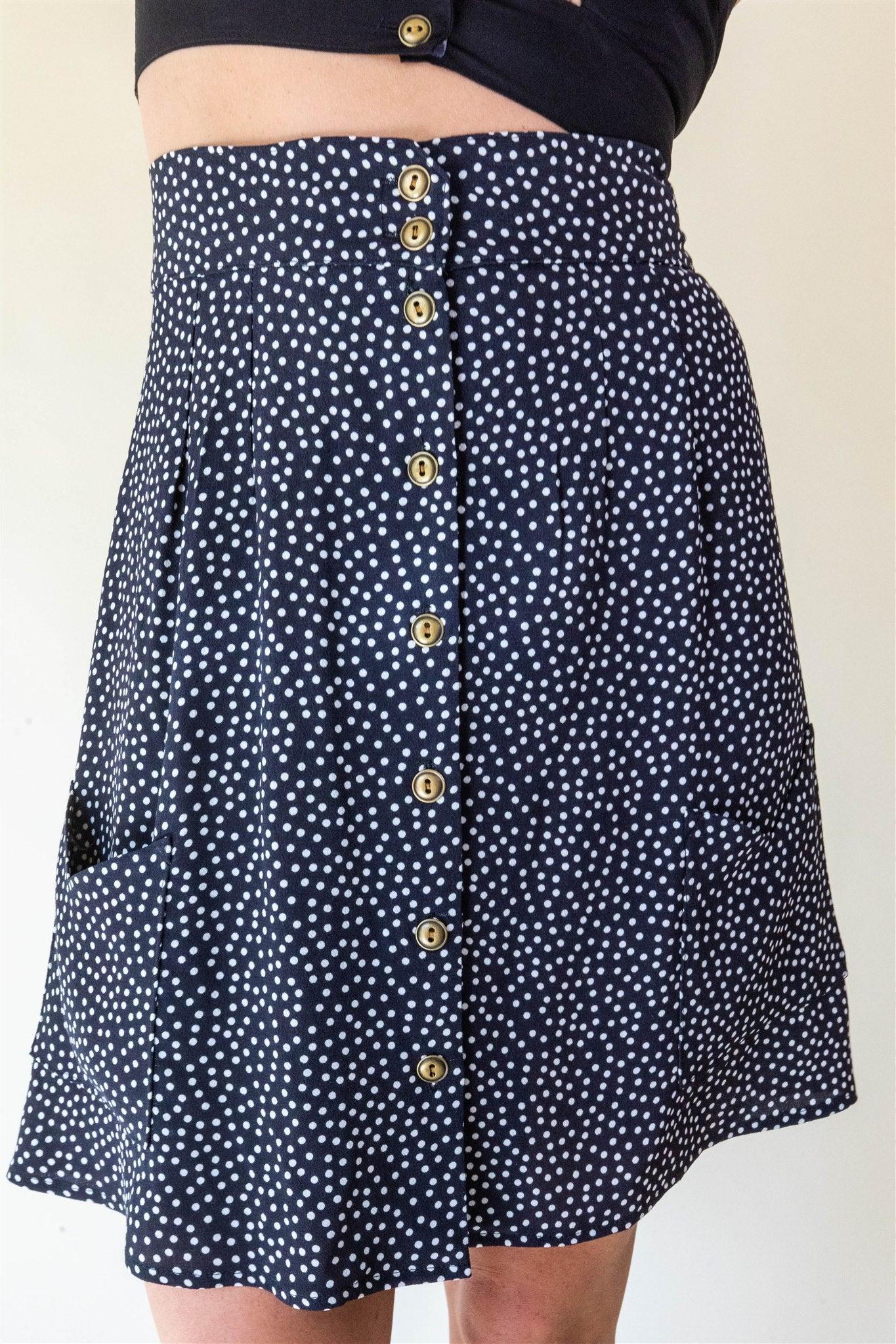 Rah Rah Skirt in Black Polka Dot Product Image