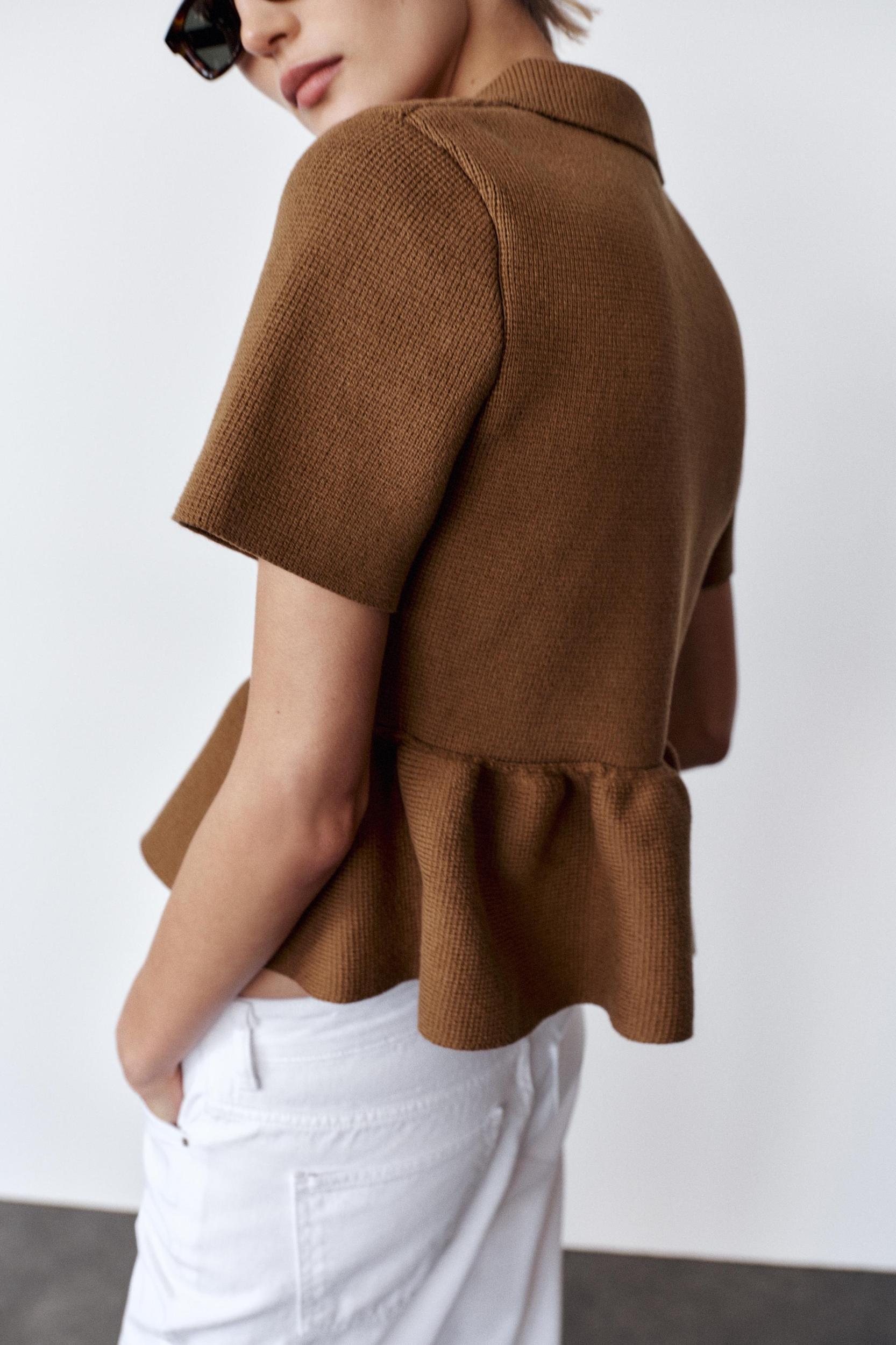 PEPLUM KNIT CARDIGAN Product Image