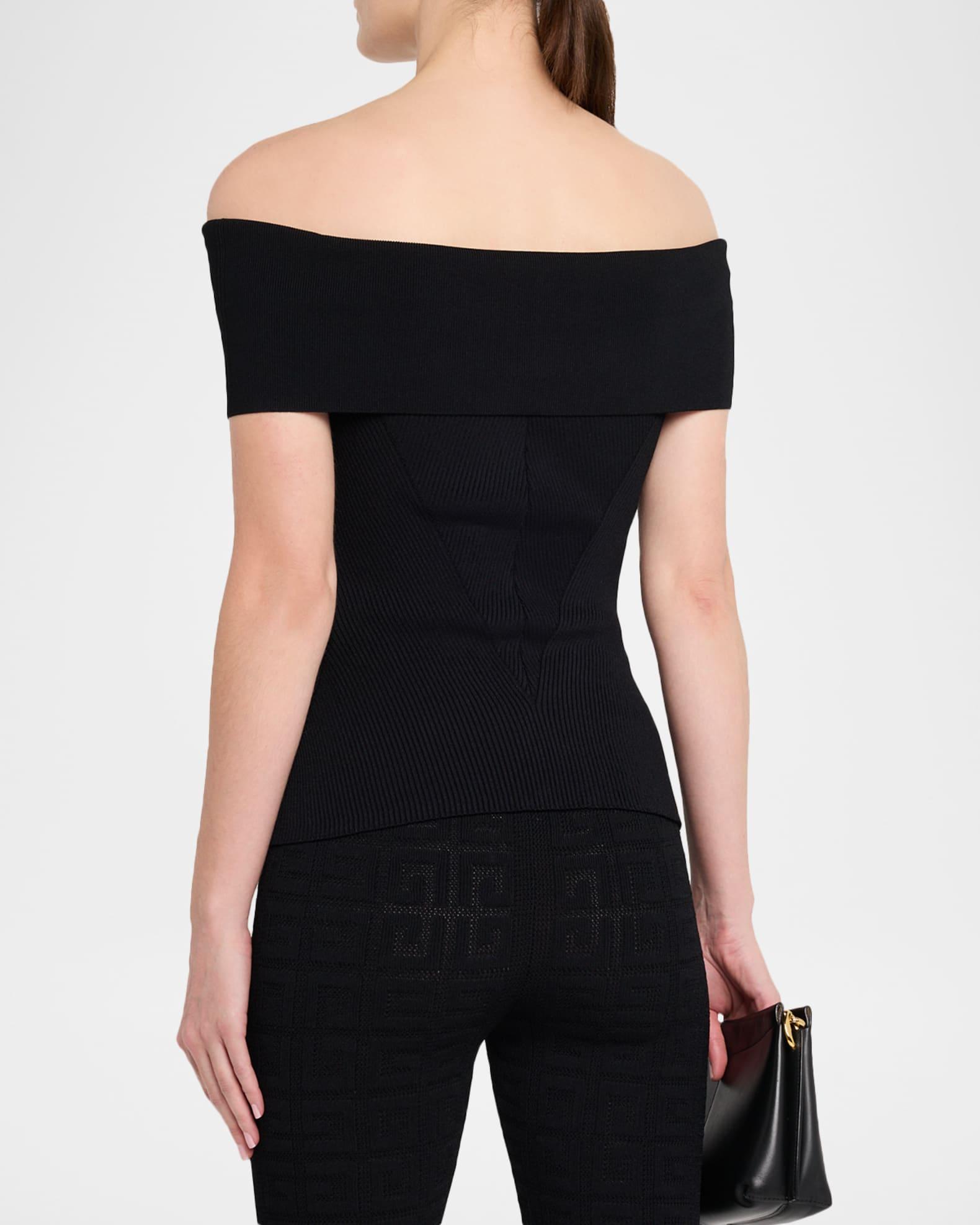 Off-The-Shoulder Short-Sleeve Rib Top Product Image