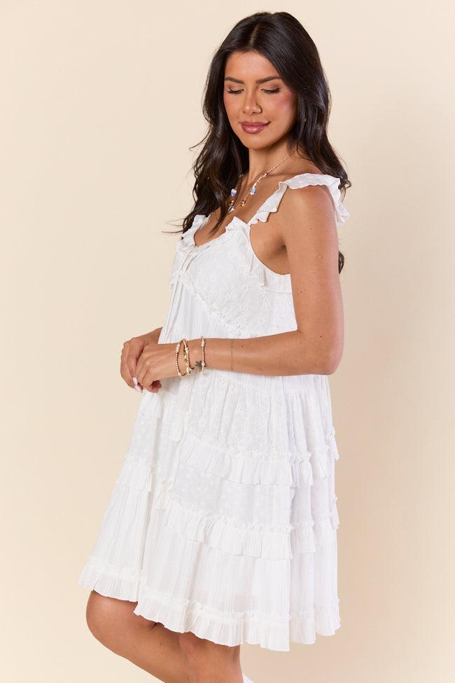 Pure Charm White Ruffle Babydoll Dress FINAL SALE Product Image