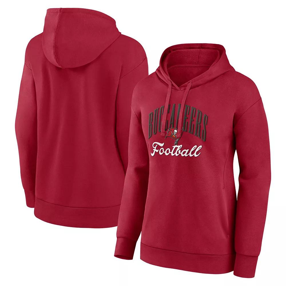 Women's Fanatics Red Tampa Bay Buccaneers Team Logo Victory Script Pullover Hoodie,  Product Image