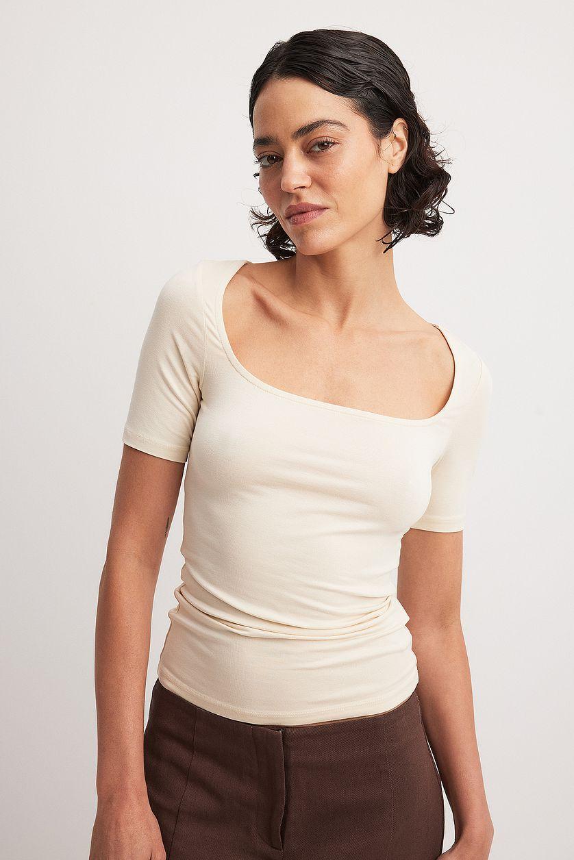 Soft Line Scoop Neck Short Sleeve Top Product Image